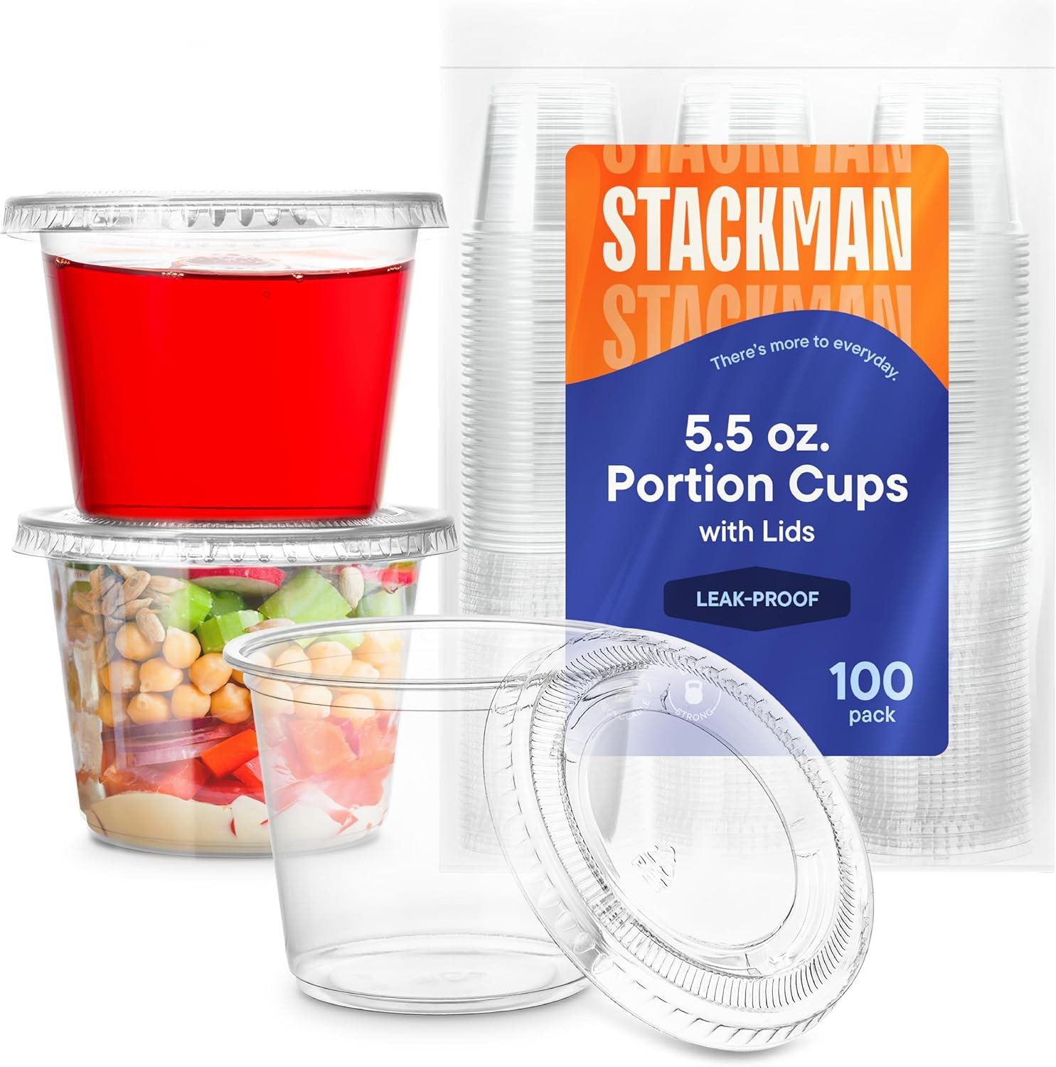 [100 Sets – 5.5 Oz.] Plastic Clear Portion Cups, Snack / Yogurt /Parfait