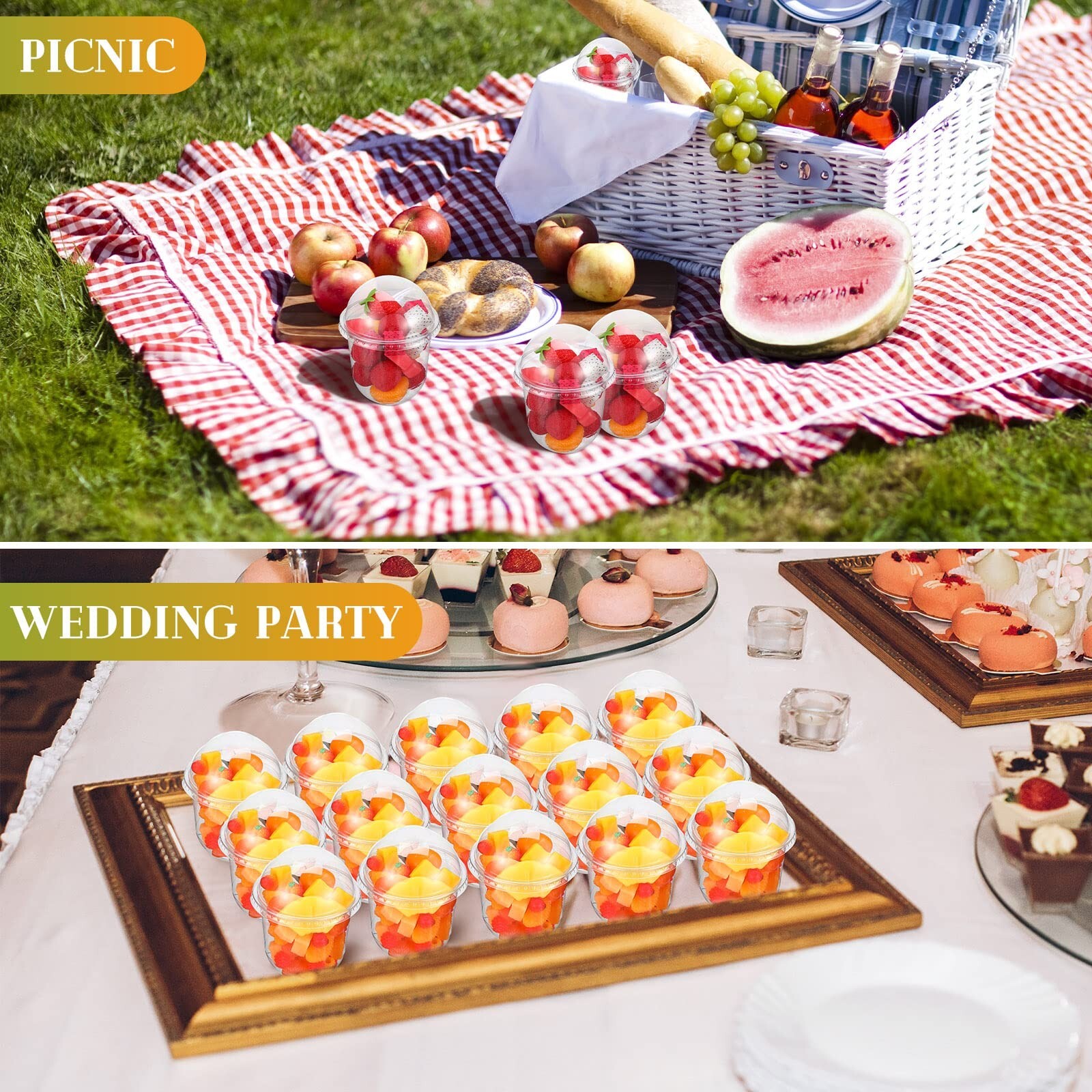 200 Pack Clear Plastic Cups Dessert Cups Yogurt Parfait Cups with Lids Clear …