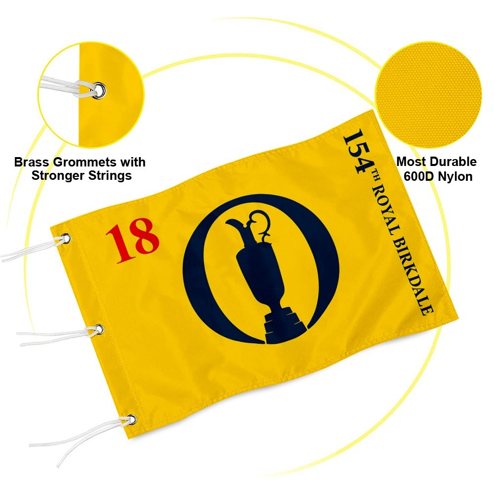 2026 The Open Championship Practic Putting Green Golf Pin Flag 13x20Inch yellow