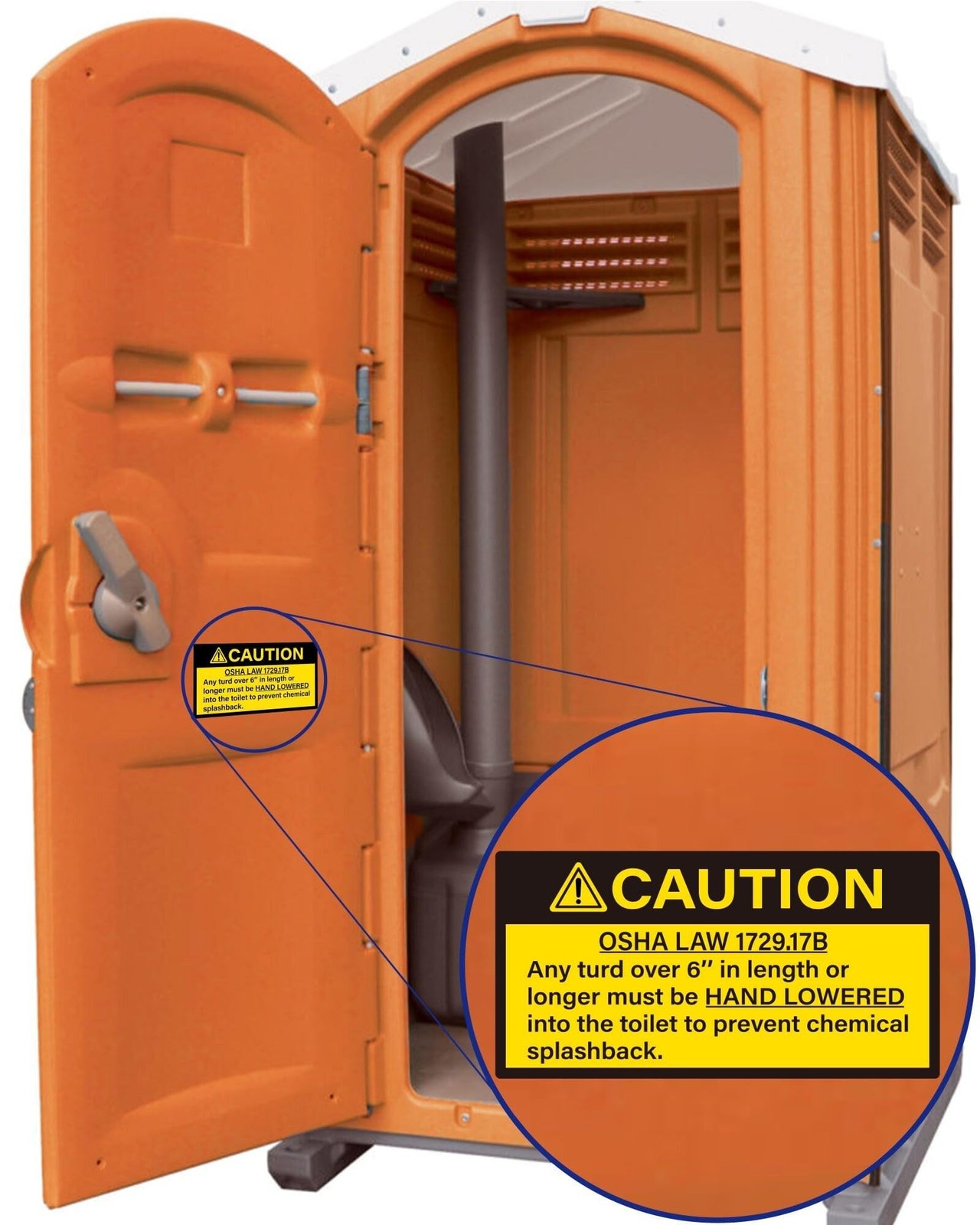Prank Stickers Gag OSHA Law Porta Potty Toilet Restroom Funny Poop Decals Adults