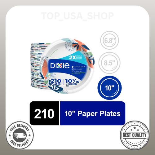 Dixie Everyday Disposable Paper Plates, 10″, Multi-Color, 210 Count