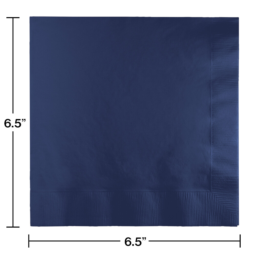 Navy Blue Plain Solid Color Paper Disposable Luncheon Napkins