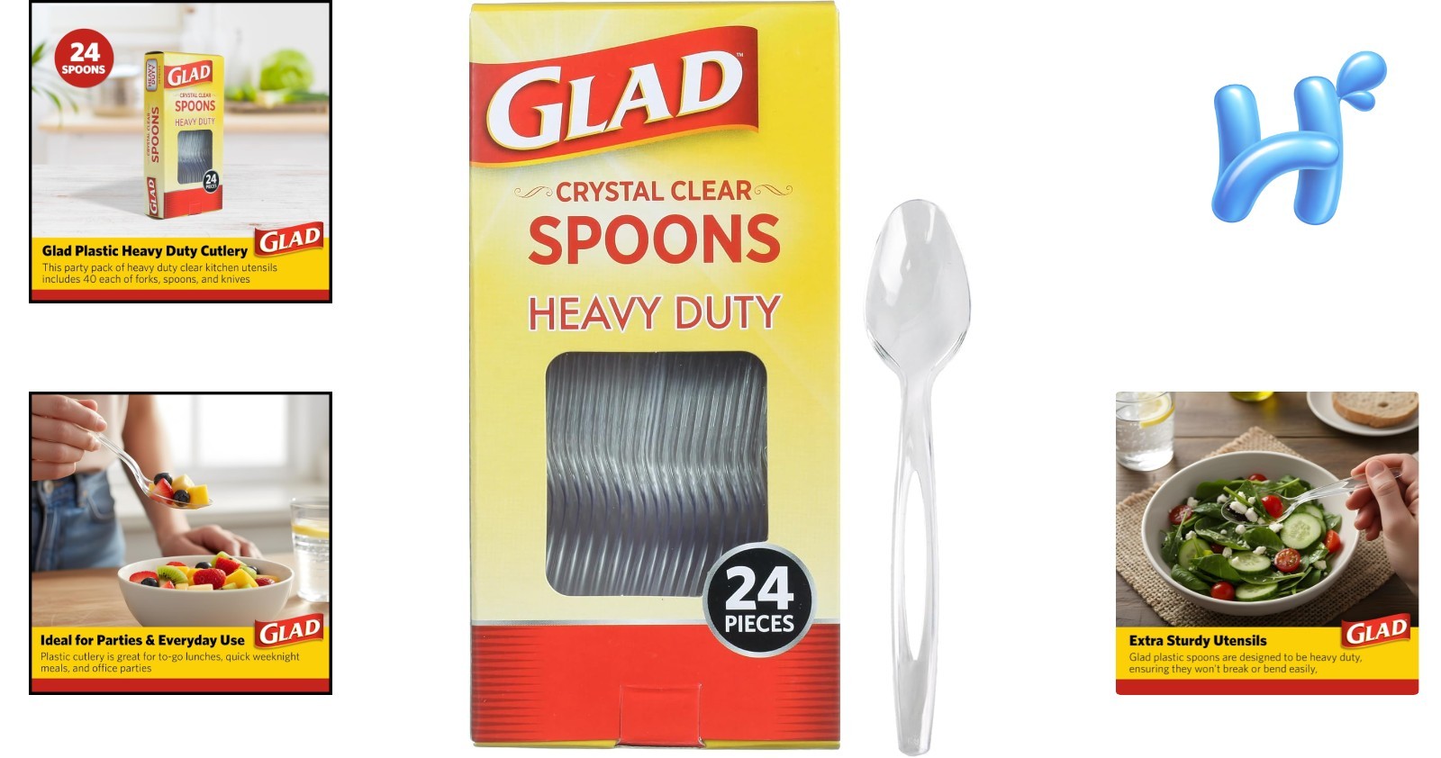 Versatile 24 Pack Clear Plastic Disposable Spoons – Perfect for Every Occasion