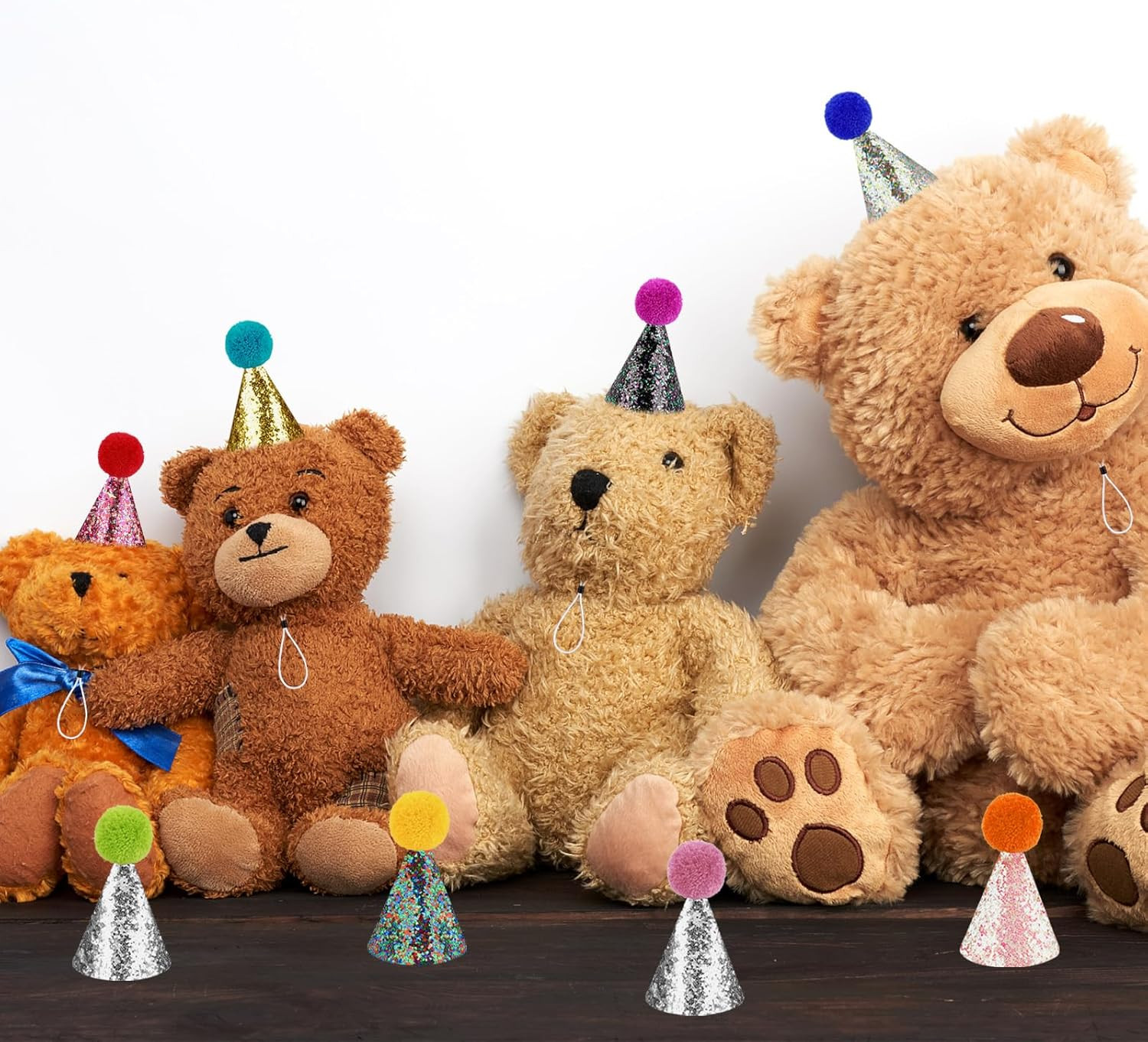 Mini Glitter Birthday Party Hats – 10 Pcs Multicolor Cone Hats for Kids & Pets