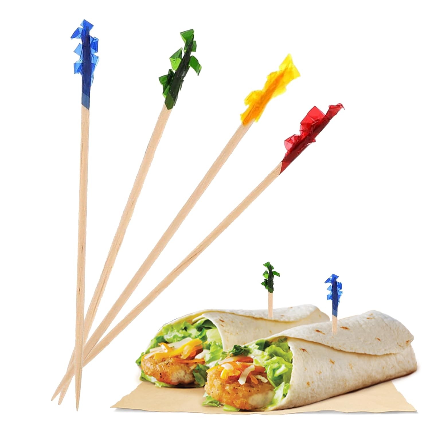 4″ Decorative Frill Food Picks/Cocktails/Appetizers/Sandwich Sticks/Pack of