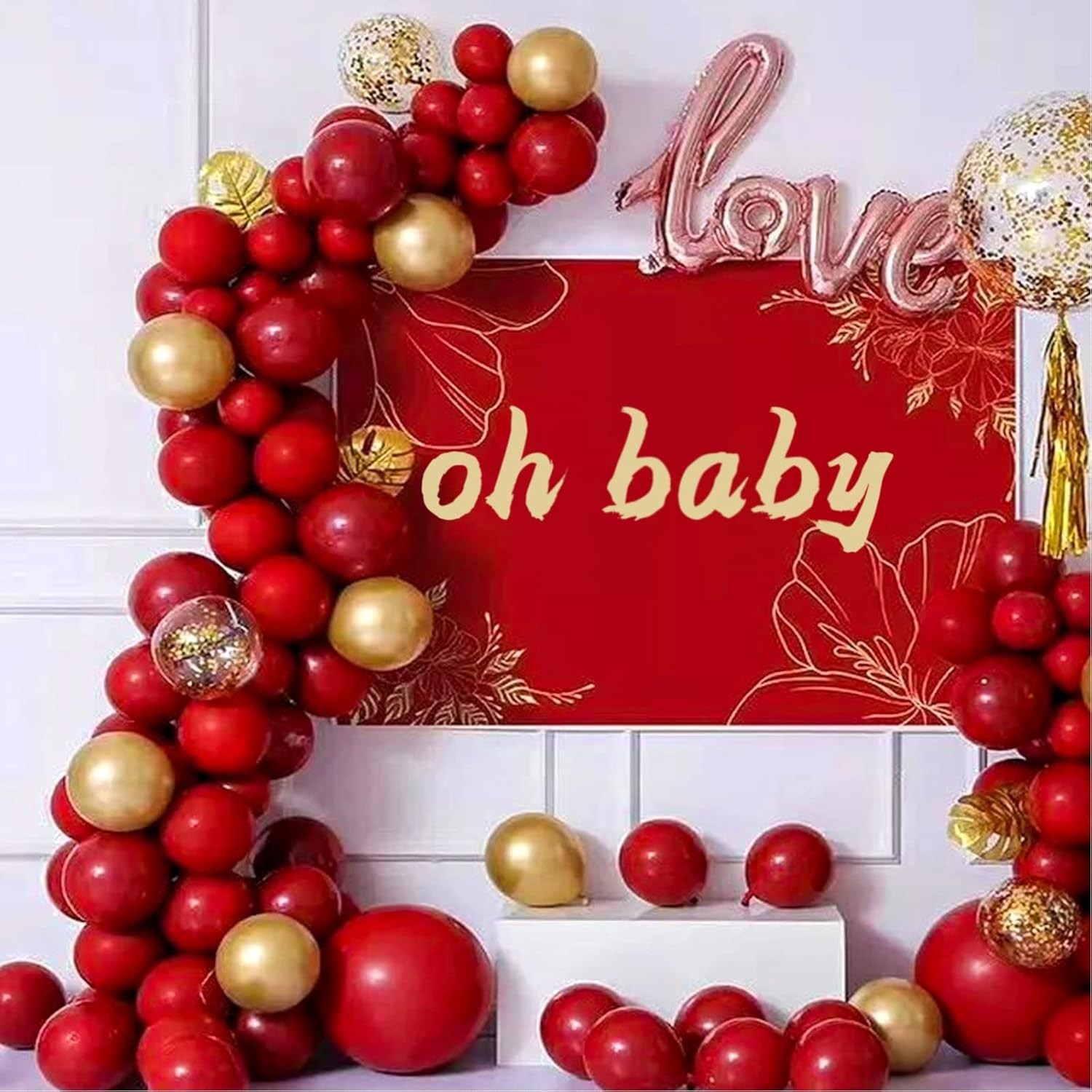 1000 Red 5″ Latex Balloons w Ribbon String Party Wedding Decor Bulk Lot