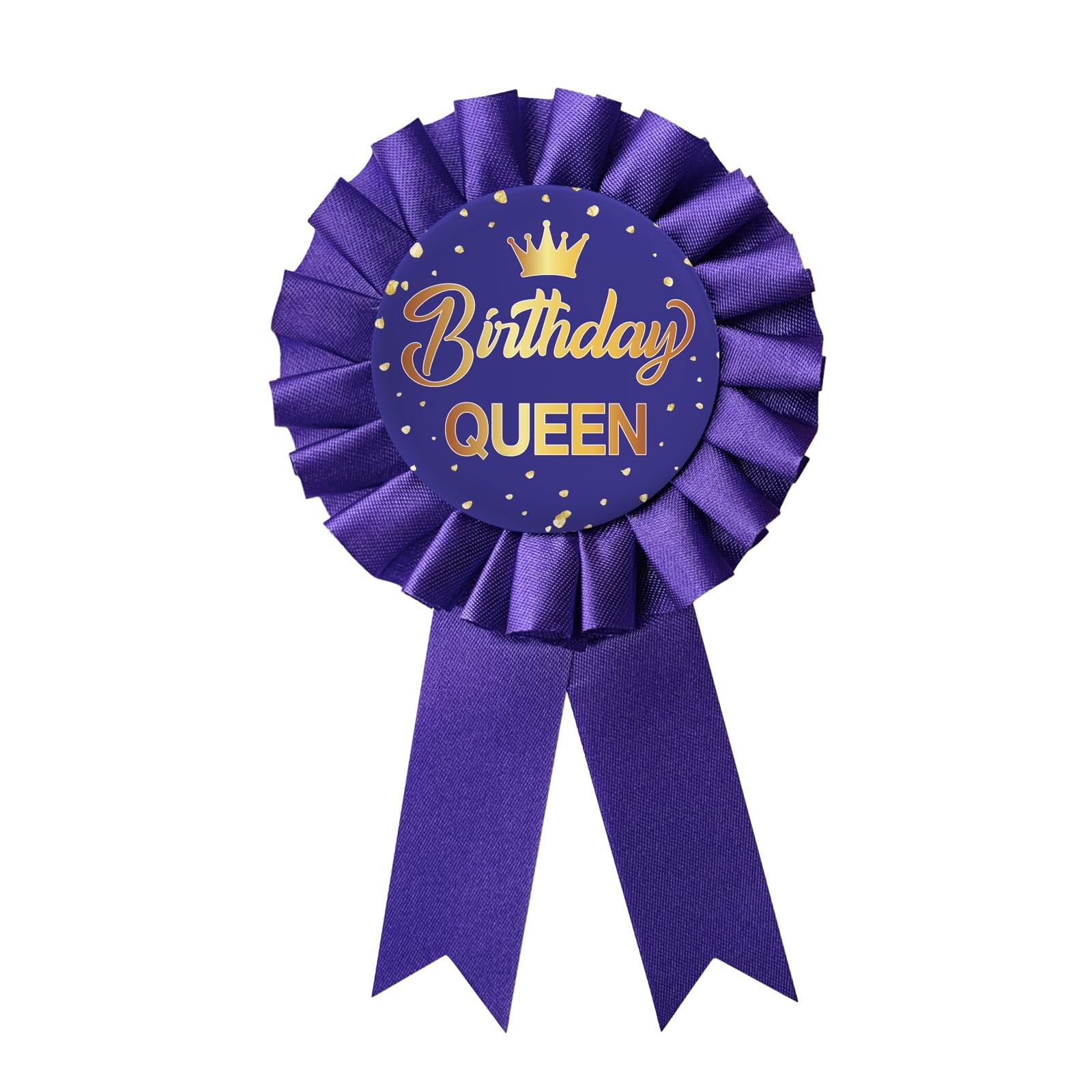 WIDEIDEAL Birthday Queen Tinplate Badge Pin, 3.9 inches x 6.5 inches, Purple