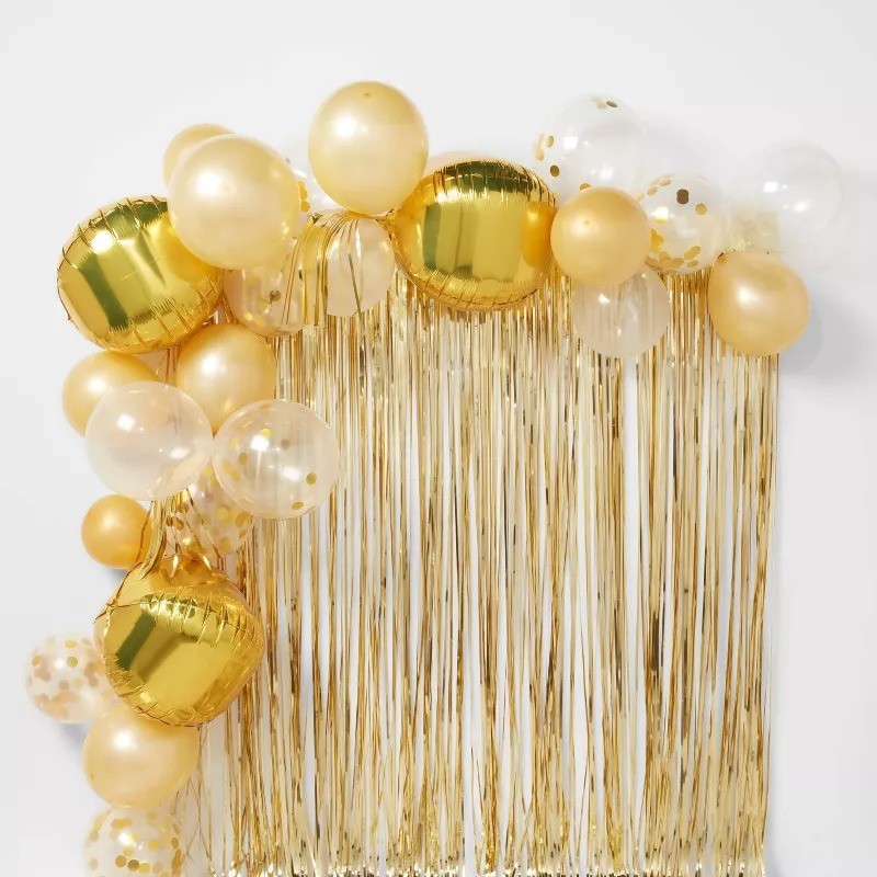 48ct Balloon Arch Garland Décor Kit with Backdrop Gold – Spritz