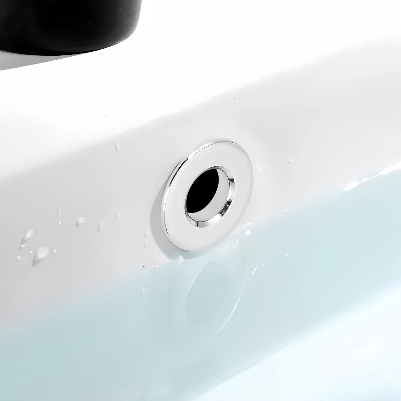 2 Pack Sink Overflow Cover,Sink Overflow Ring，Made of Silver Fine Copper，The App