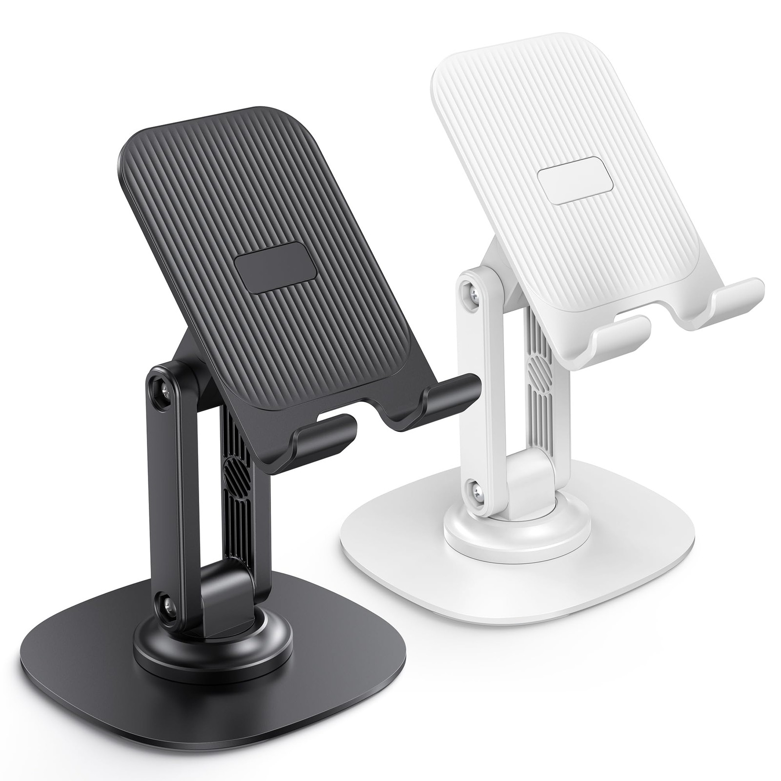 OMOTON Cell Phone Stand for Desk, 2 Pack Adjustable Foldable Phone Holder, 360 S