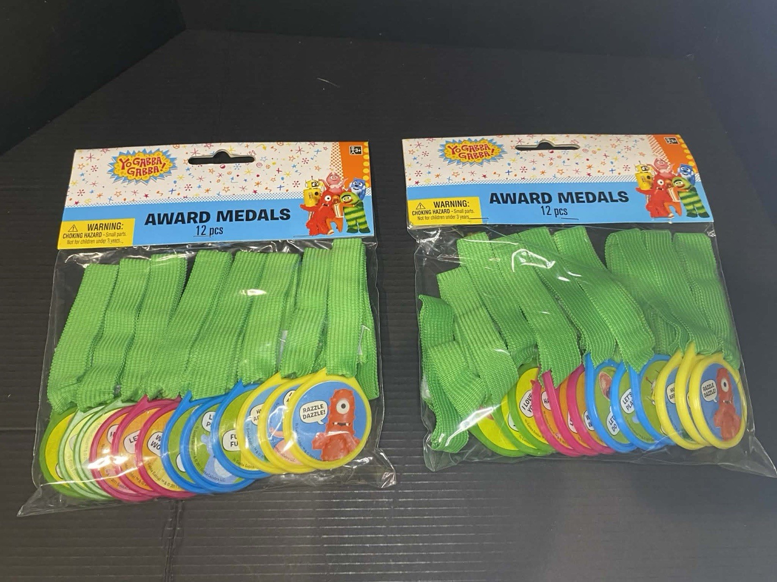 24 NIP Sealed Yo Gabba Gabba Award Medals Birthday Party Favors Prize Rare