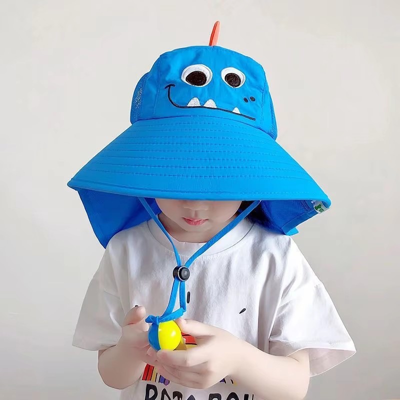 Kids Wide Brim Sun Hat UV Protection Beach Fishing Bucket Cap Boys Girls