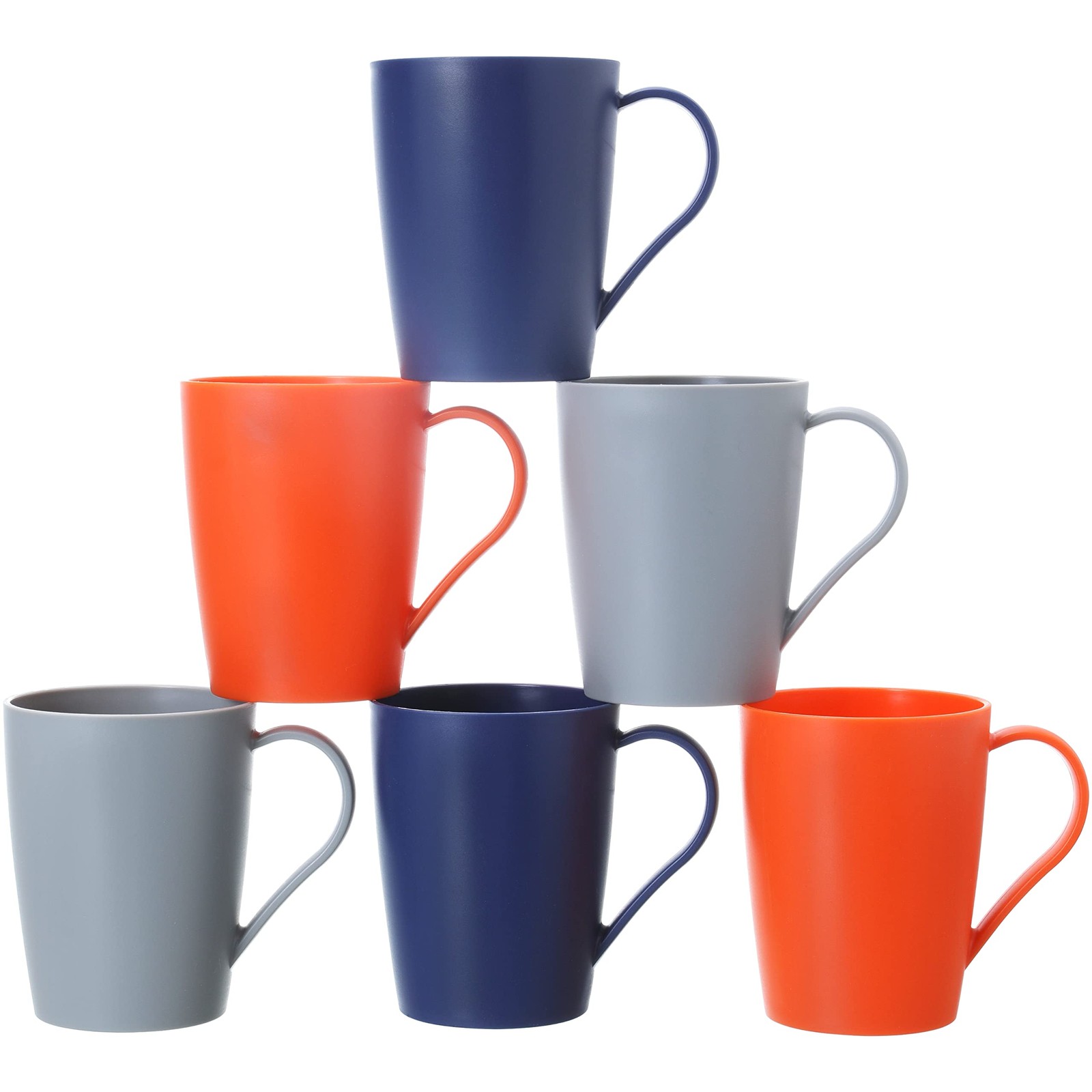 Hawnn Coffee Mugs Set of 6, 12 Ounce Unbreakable Coffee Cups with Handle, 3 Basi