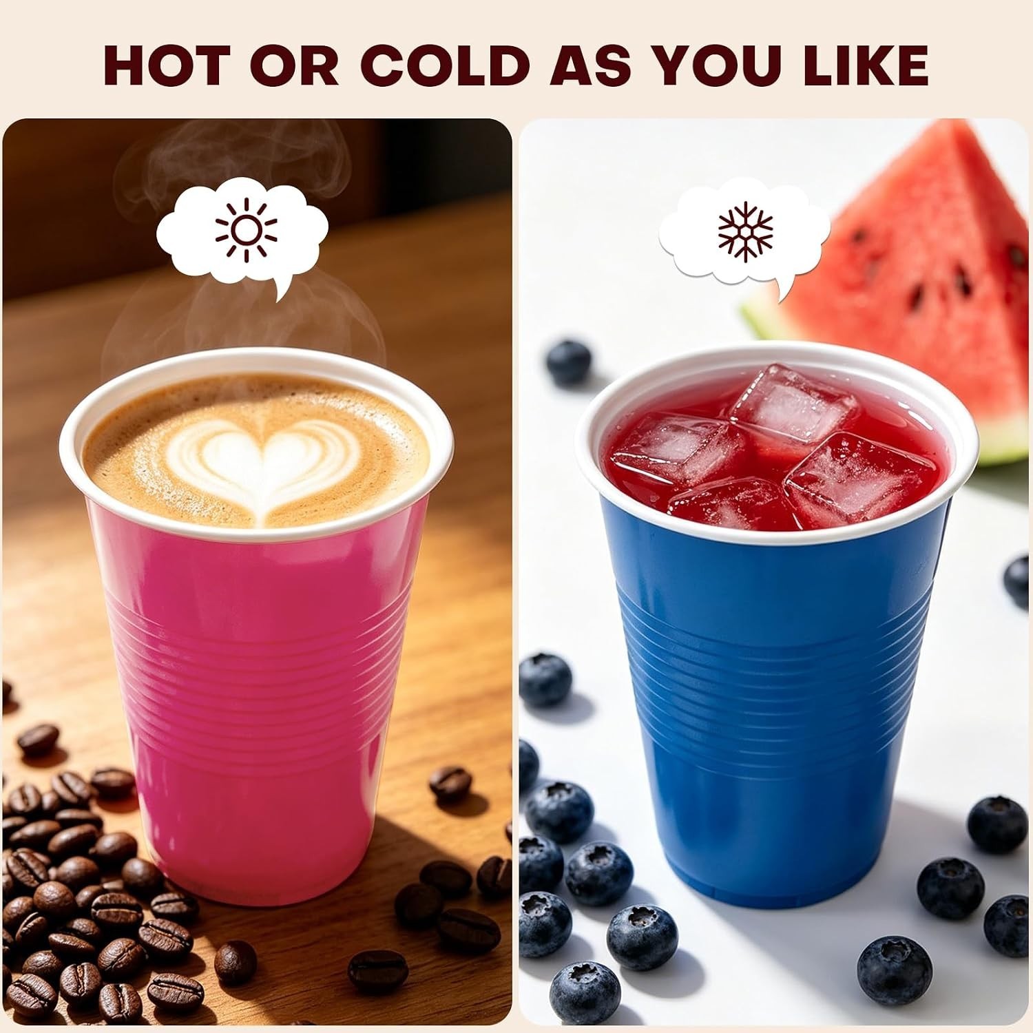Disposable Plastic Cups, 120 Count, 18 Oz BPA-Free PP Plastic Cups, Assorted …