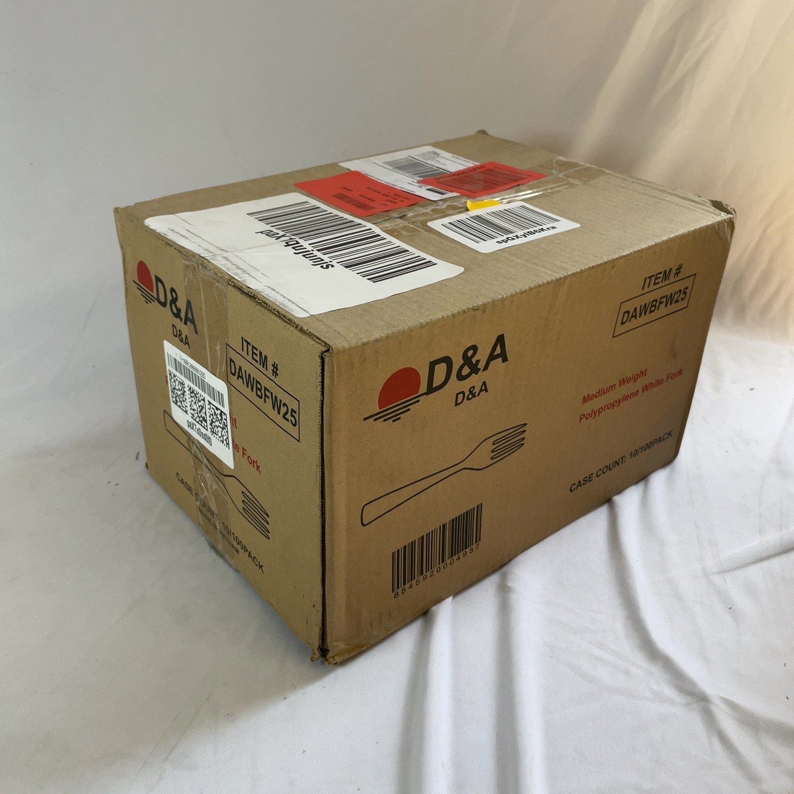 D&A DAWBFW25 Medium Weight Polypropylene White Forks 1000 Ct