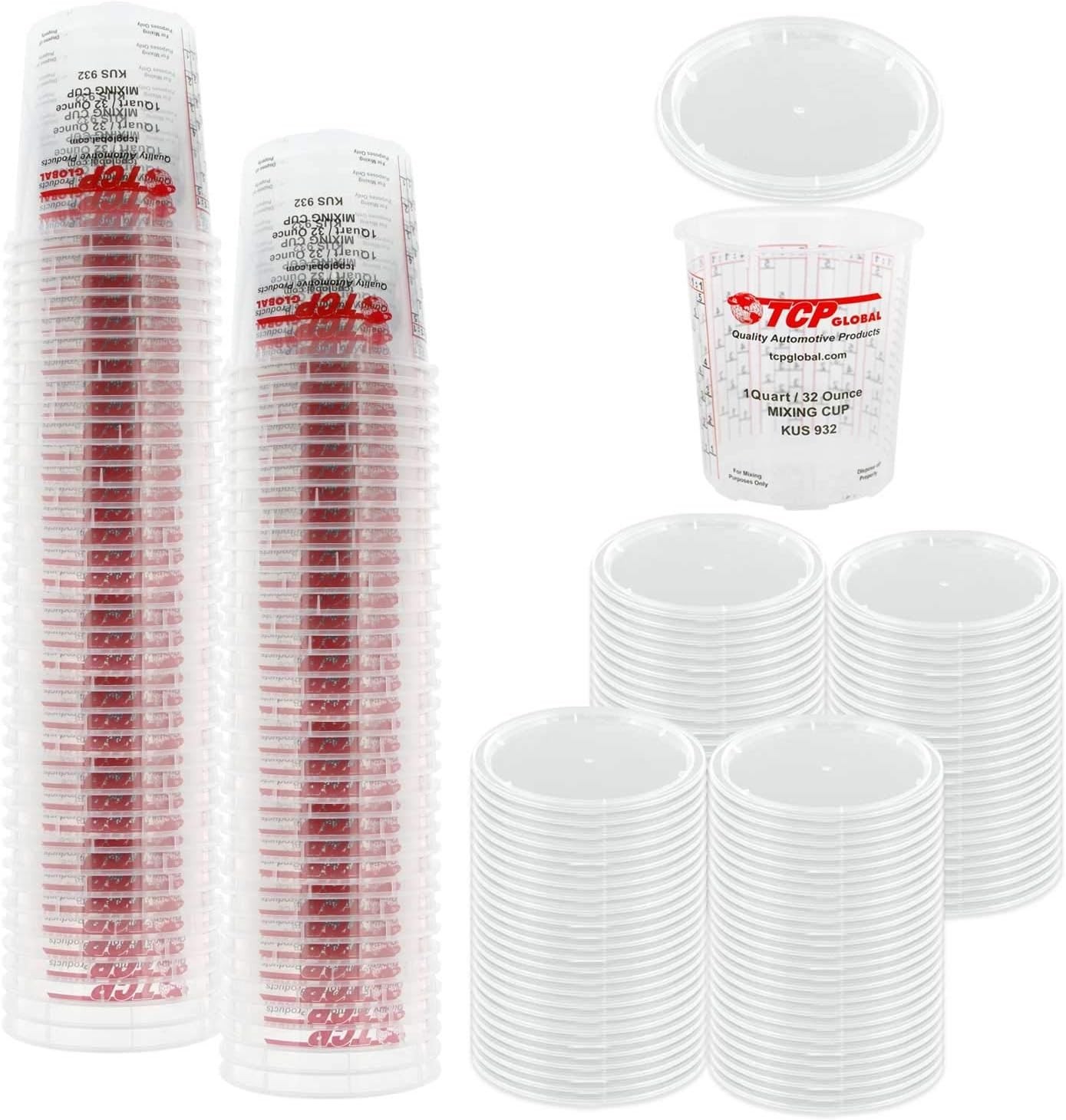 /tcp Global Full Case Of 100 Quart 32oz Paint Mixing Cups With 50 Lids Cups Ar