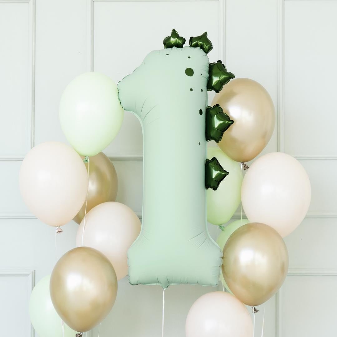 Green Number 1 Dinosaur Foil Balloon – 92cm