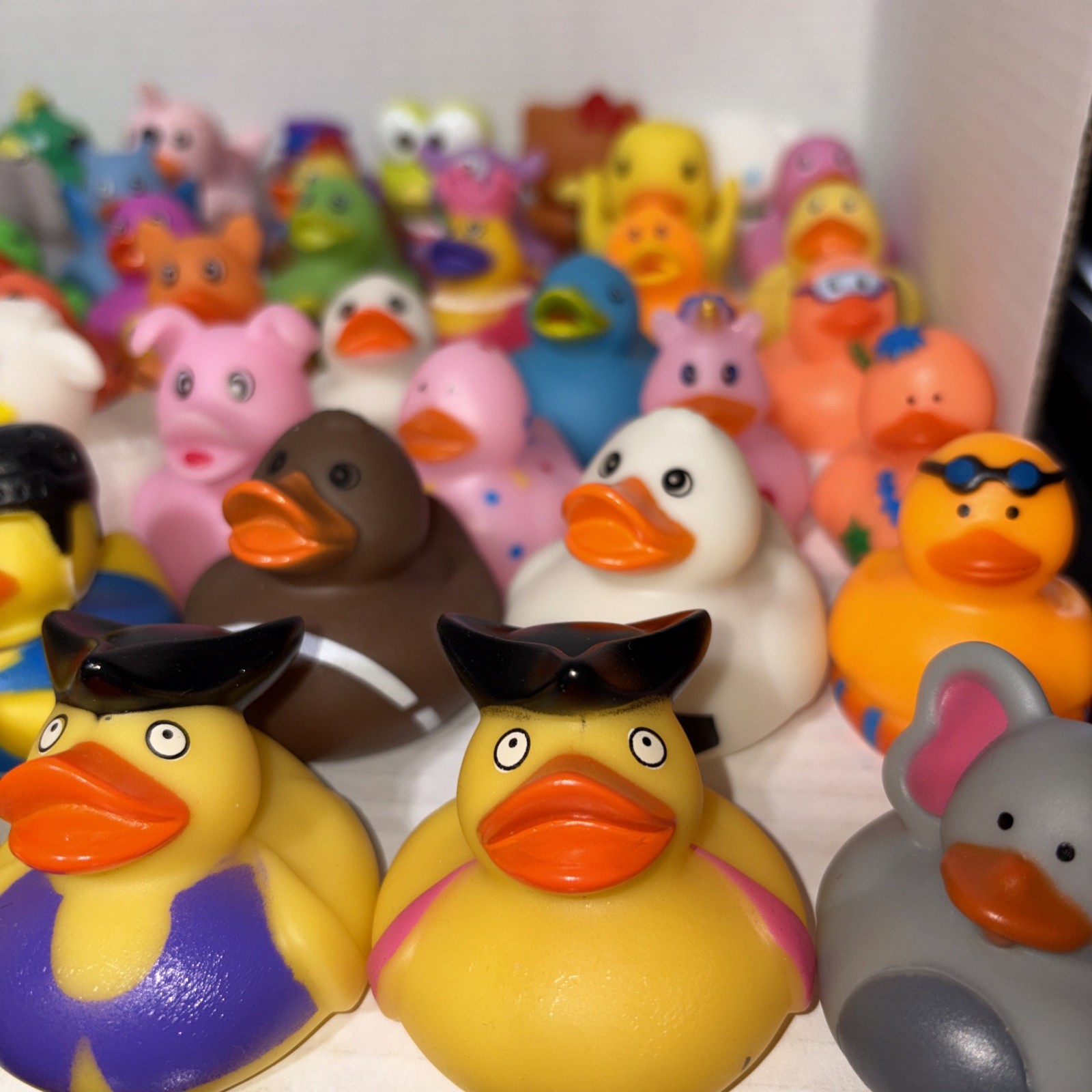 Rubber Ducks Duckies Lot Of 60+Jeep Play Ducked Party Favors No Duplicates 1”-3”