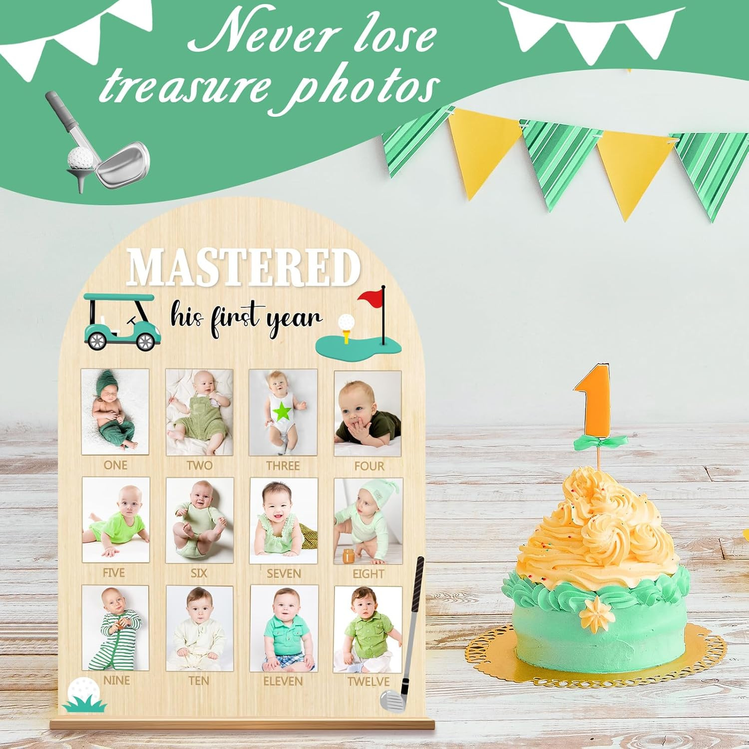 First Year Milestone Photo Board for 1st Birthday Celebration and Keepsake