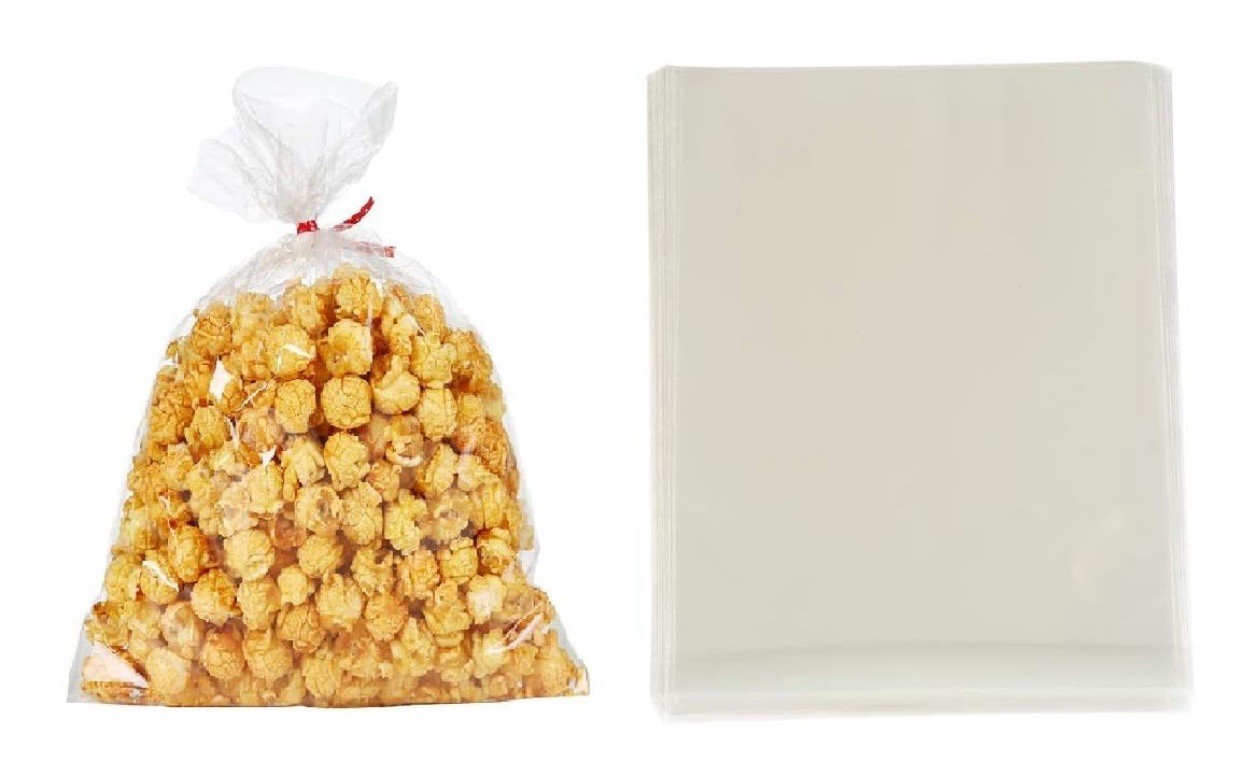 100 Pcs 9” x 12″ Clear Treat Bags Cello Cellophane Flat Bag With Twist Ties