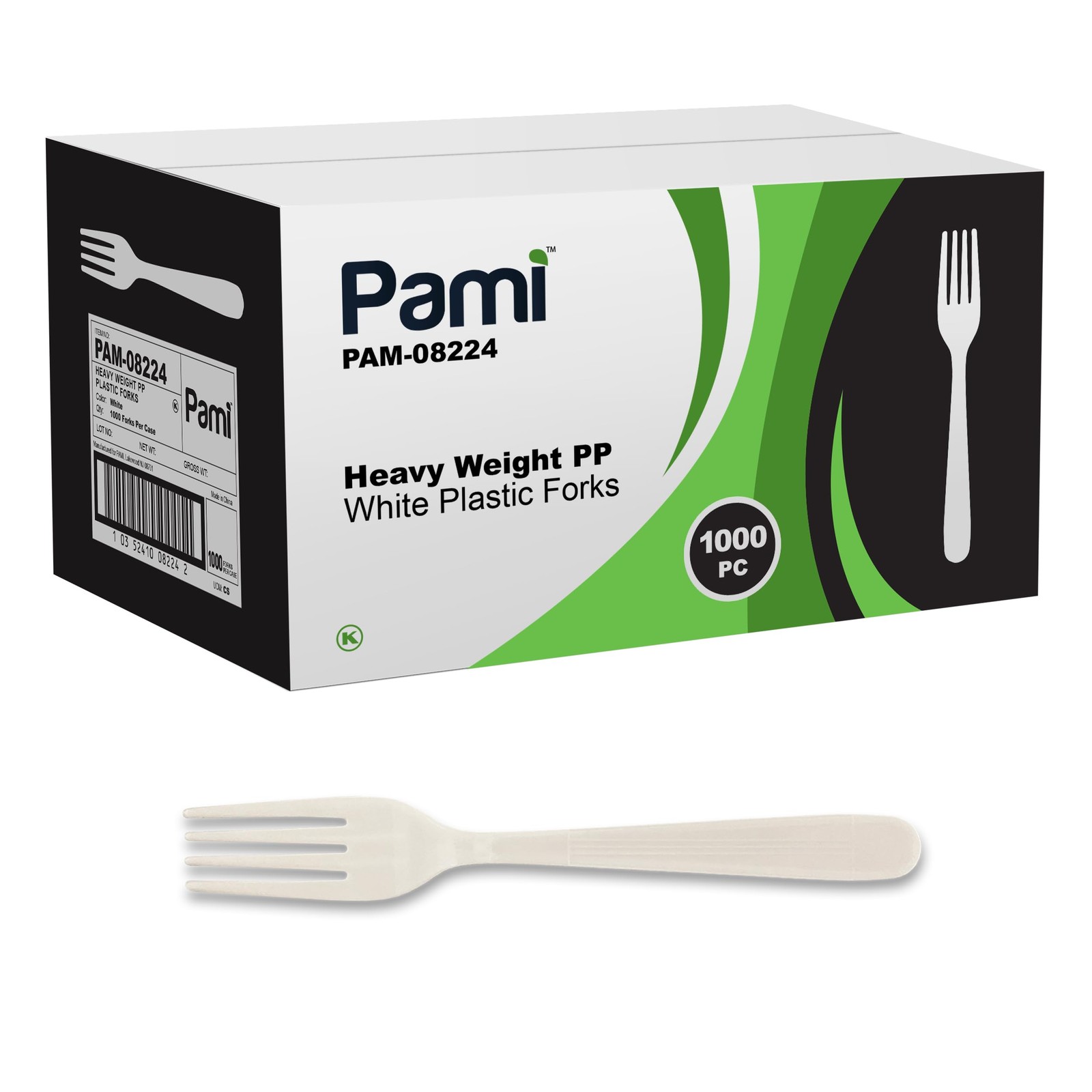 Pami 1000-Count Heavy-Duty Disposable Plastic Forks Bulk Pack For Parties