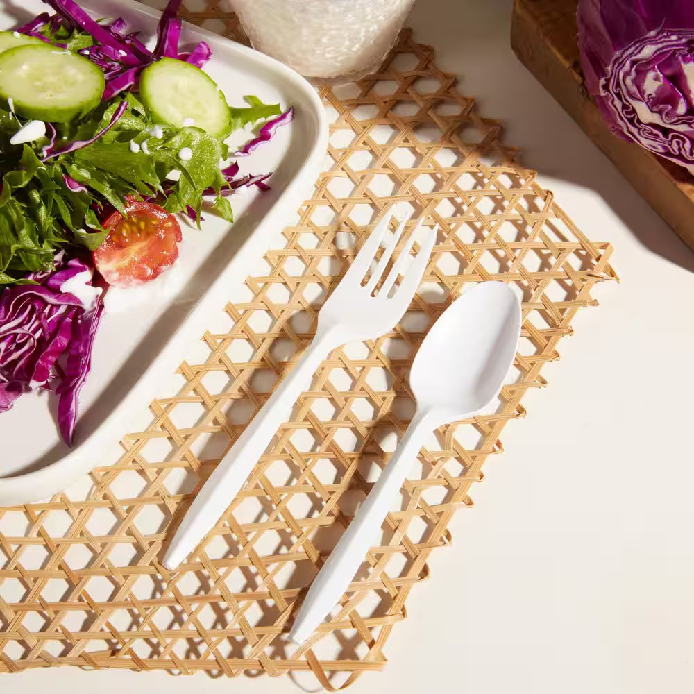 Individually Wrapped Disposable Polypropylene Tableware Forks, 1000/Carton