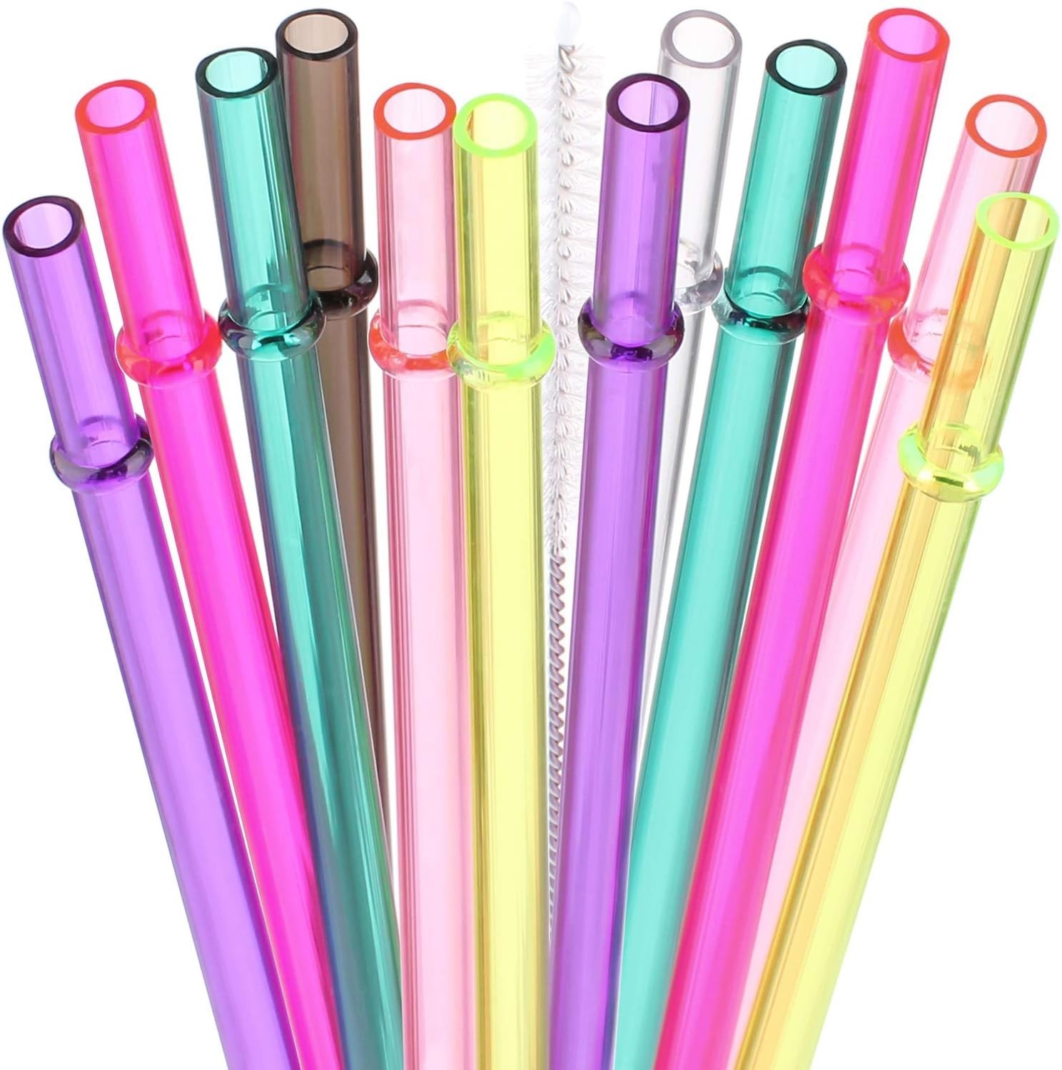 BPA-Free 13” Reusable Straws with Brush – Ideal for Hydro Flasks & Yeti Tumblers