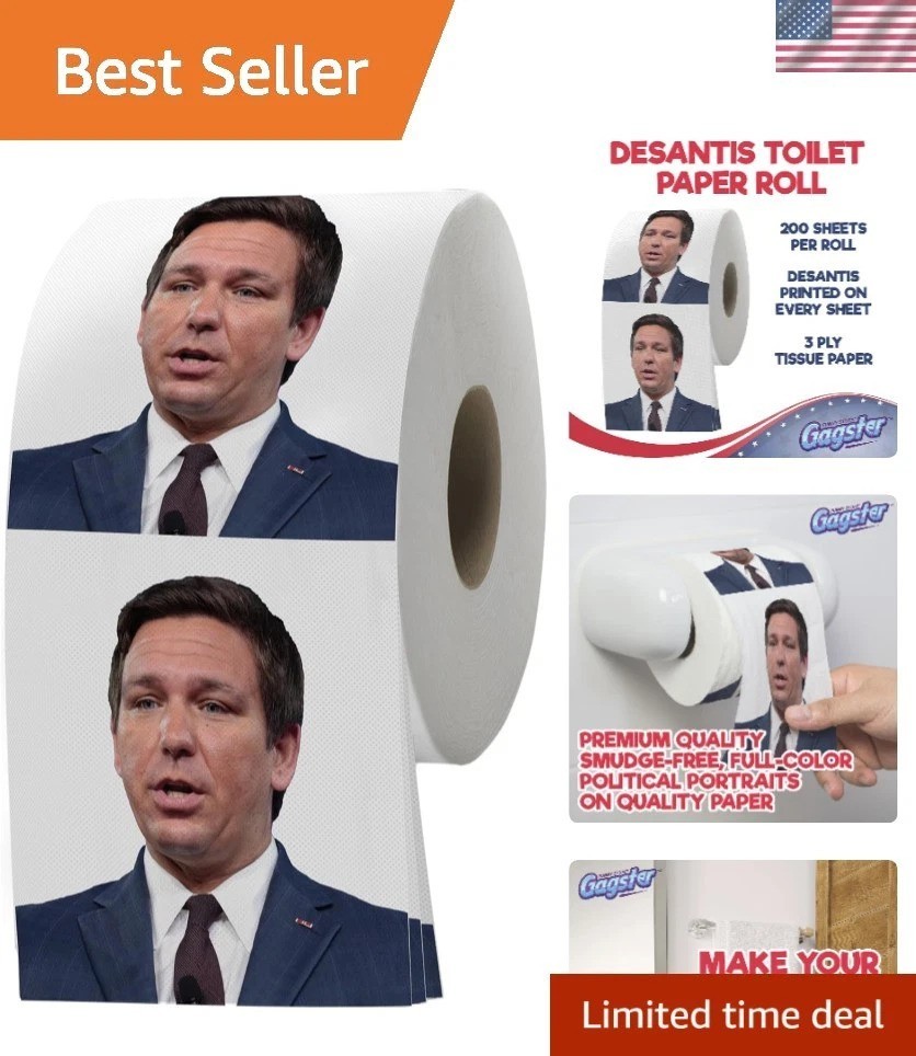 Ron DeSantis Toilet Paper Roll – Novelty 2-Ply Fun for Political Enthusiasts