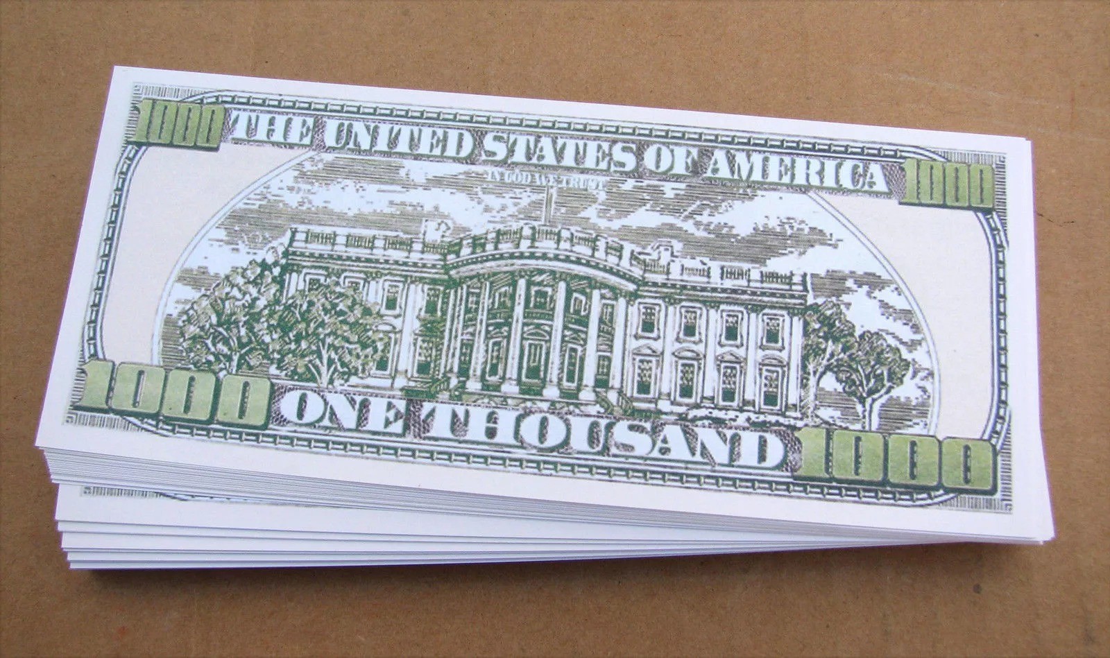 10 TOTAL – $1,000.00 Thousand Dollar Casino Party Novelty Fake Poker Money Bills