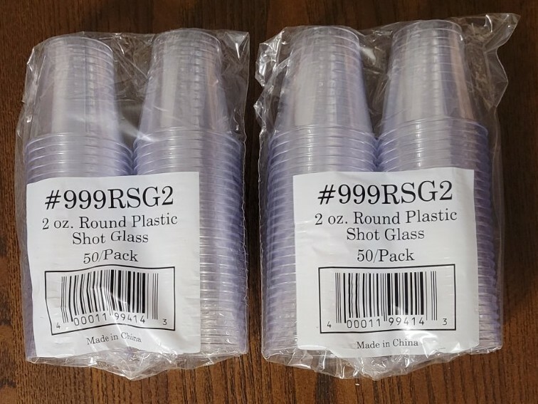 Lot of 2: 50 Round Clear Shot Glasses 2oz Hard Plastic Disposable Cups- Party…