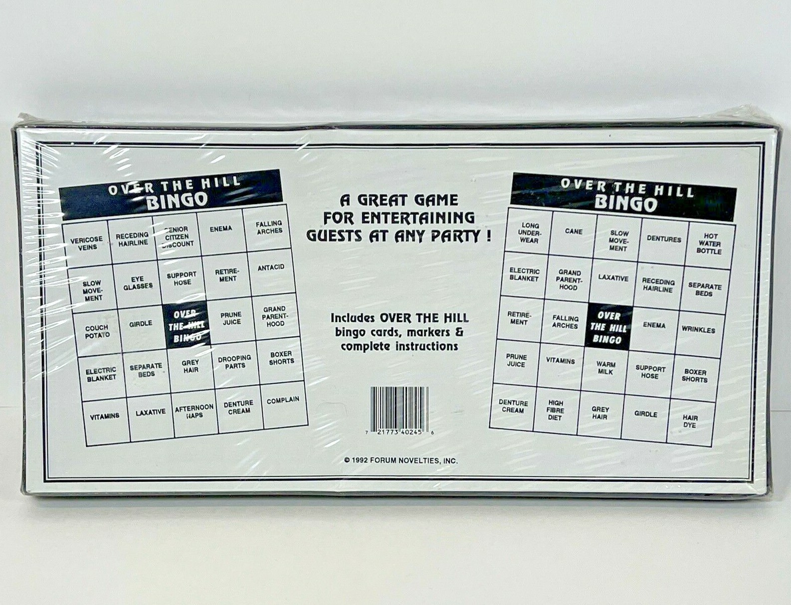Over the Hill Bingo Party Game – Forum Novelties – Brand New Factory Sealed