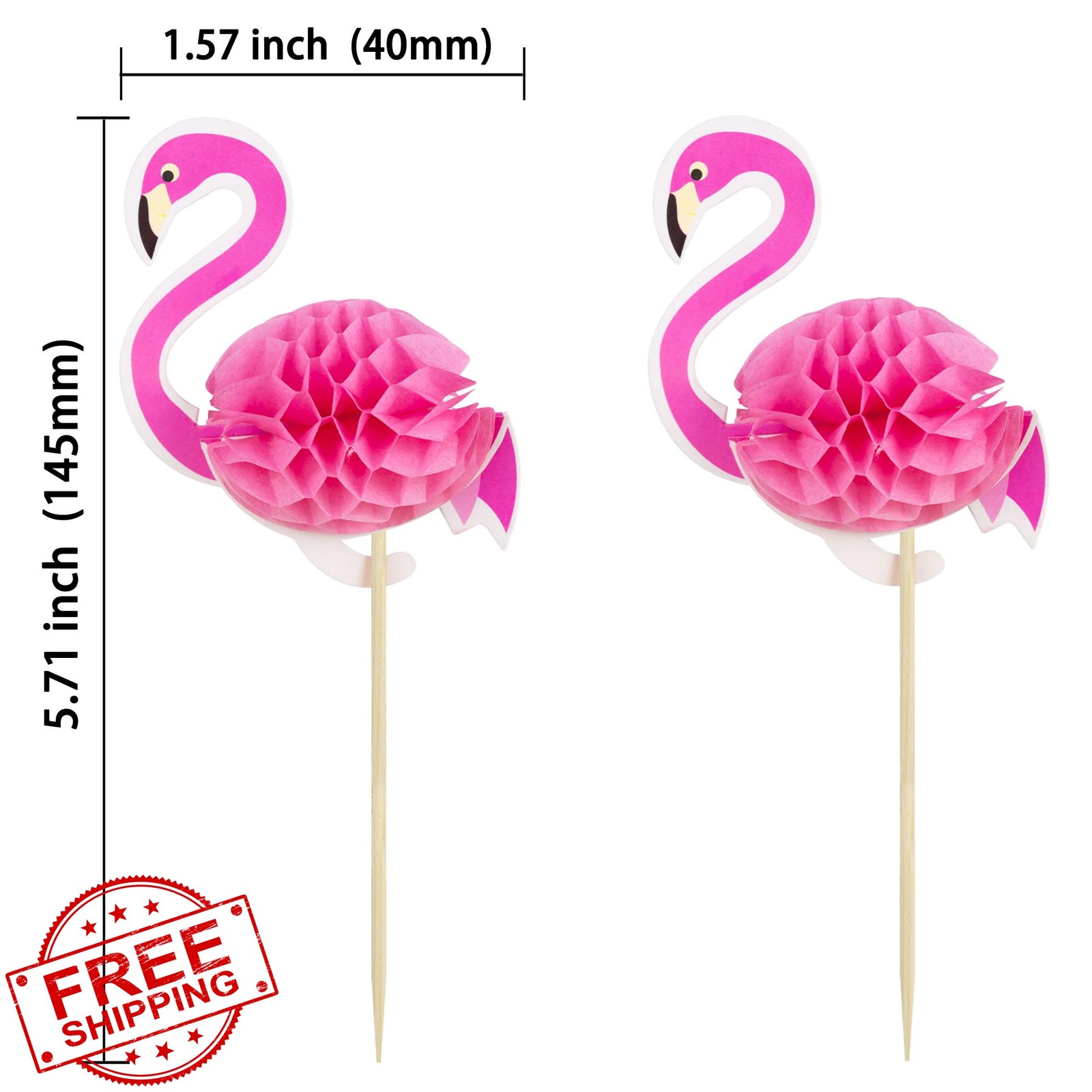 Ephlyn 3d Flamingo Cupcake Toppers