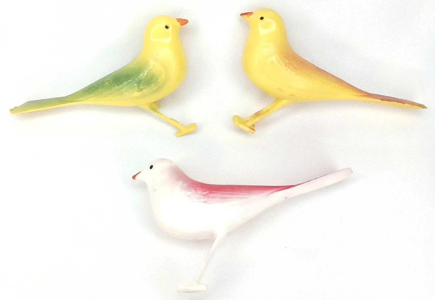 Vintage 1960s Plastic Bird Cake Toppers Set Of 3