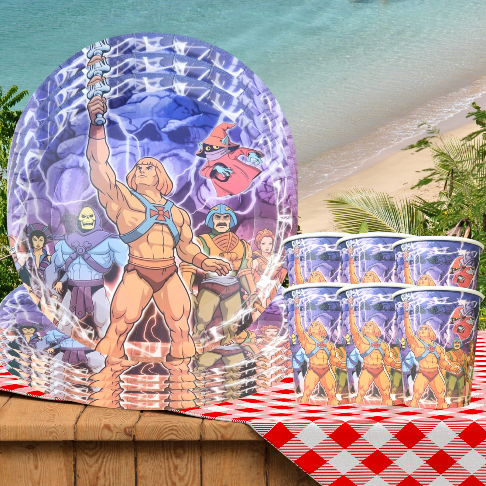 Heman she ra masters plate birthday party supplies favor centerpiece decoration