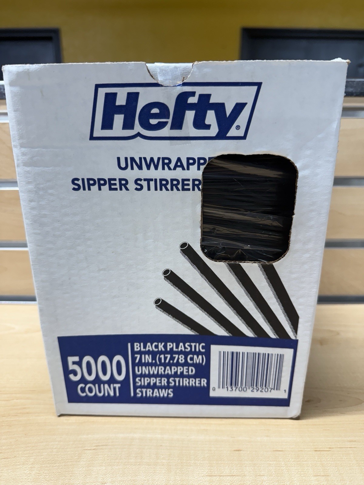 Hefty Unwrapped Plastic Sipper Stirrer Straws, 7″, 5000 ct.