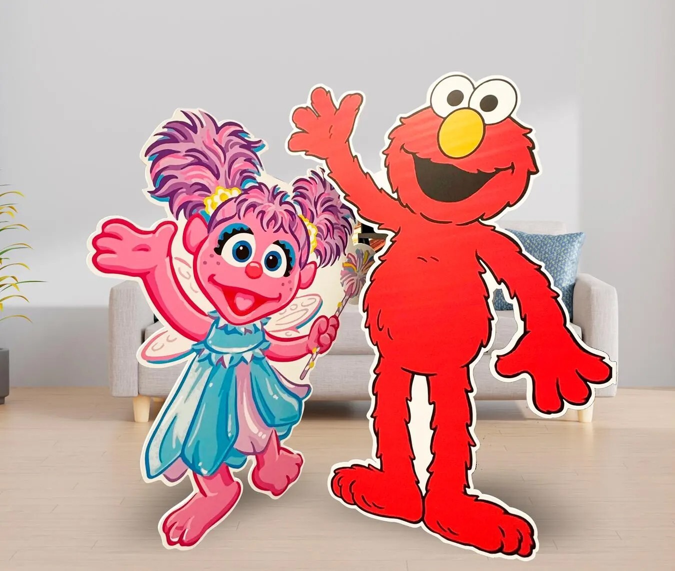 Elmo & Abby Party Prop, Elmo 4ft & Abby 3ft, Birthday Parties,Party Decor