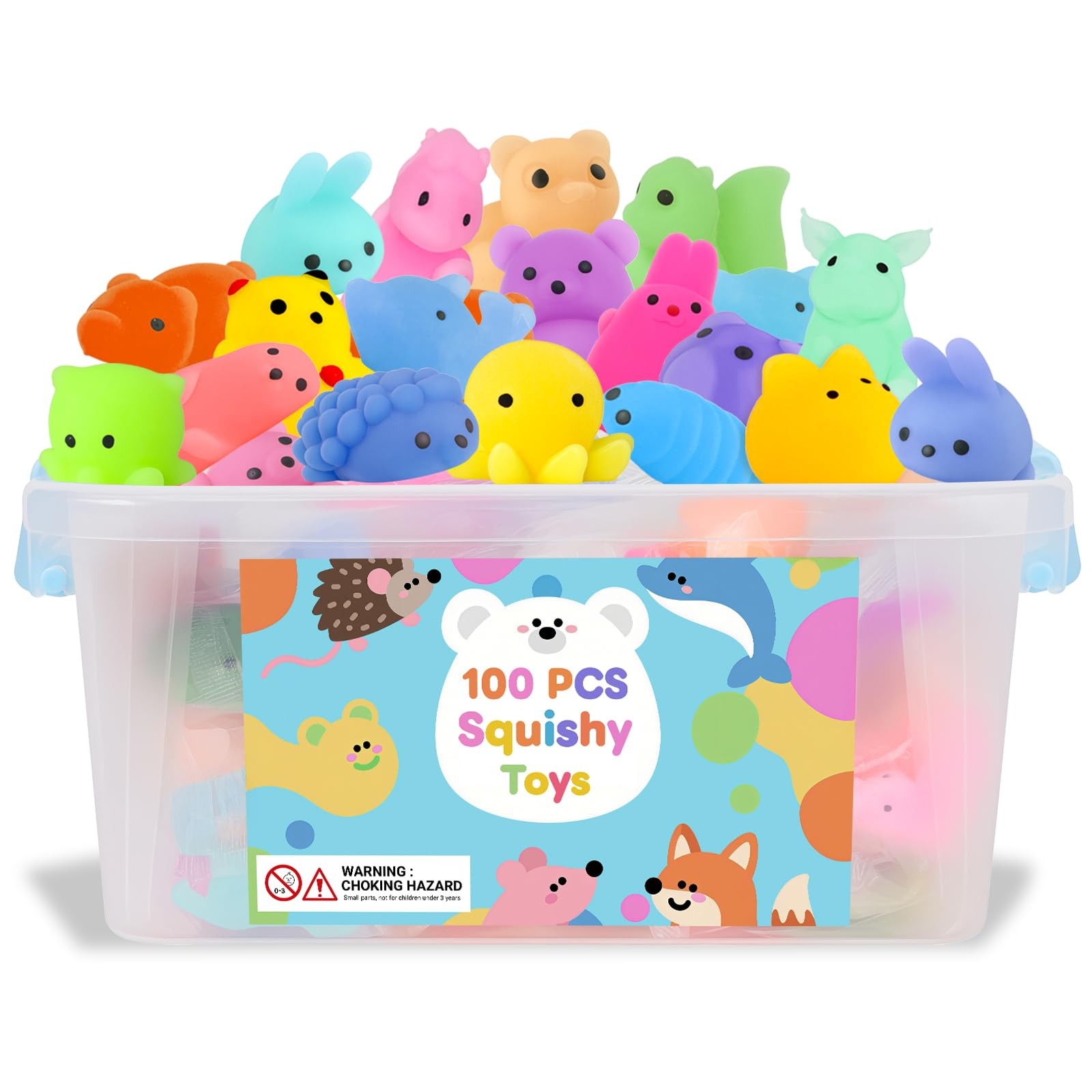 100 Pcs Party Favors & Squishy Toys Bulk for Kids 4-12, Fidget Toys Sensory S…