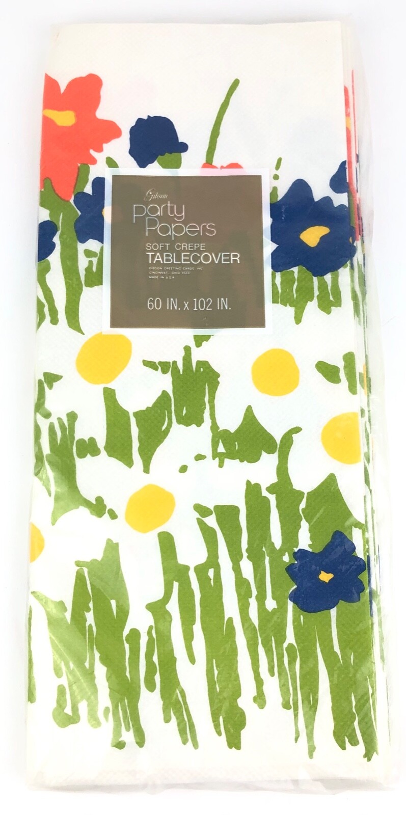 Soft Crepe Tablecover Table Cloth 60″ x 102″ Abstract Flower Gibson Party Paper
