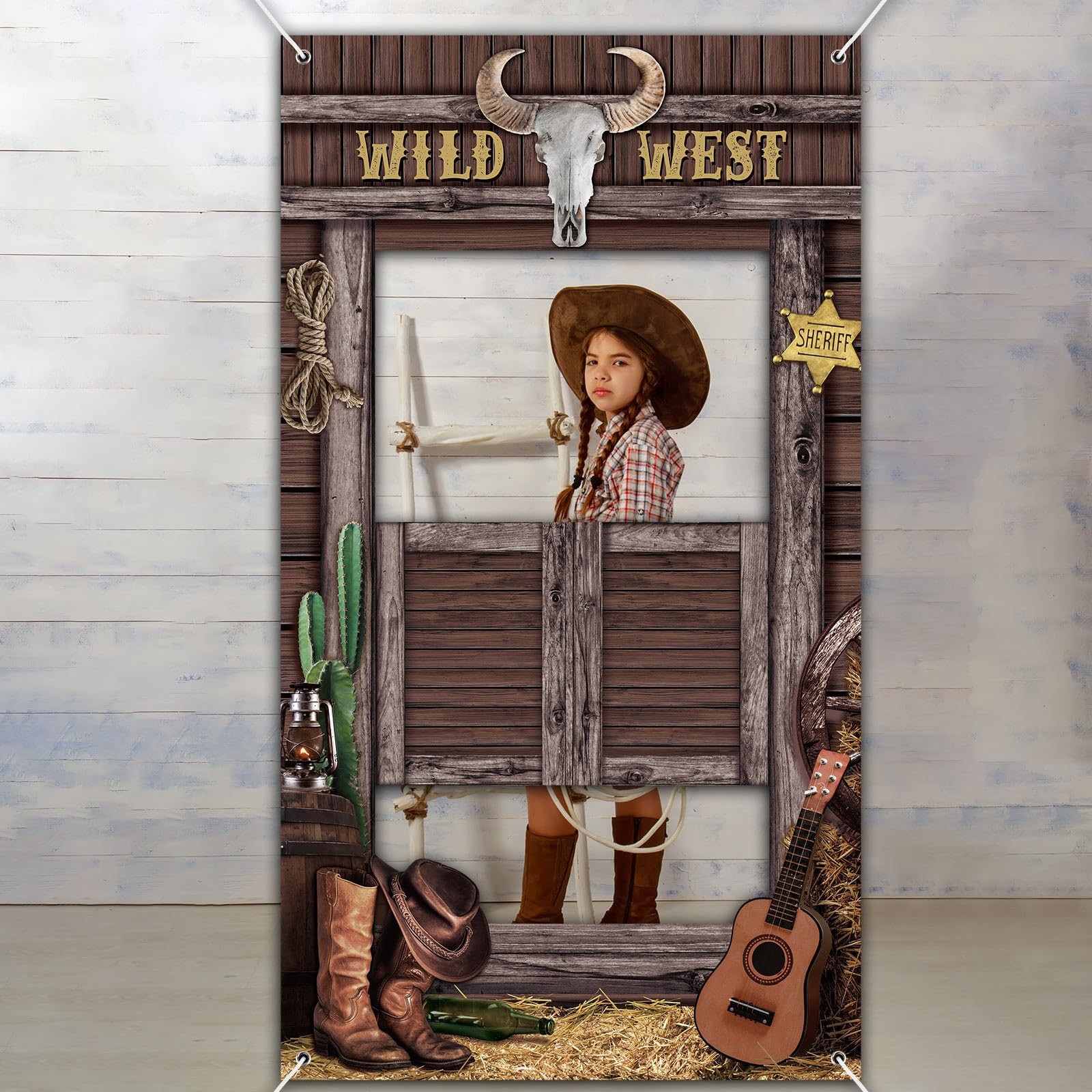 Blosssound Wild West Party Decorations Western Cowboy Photo Booth Multi Color