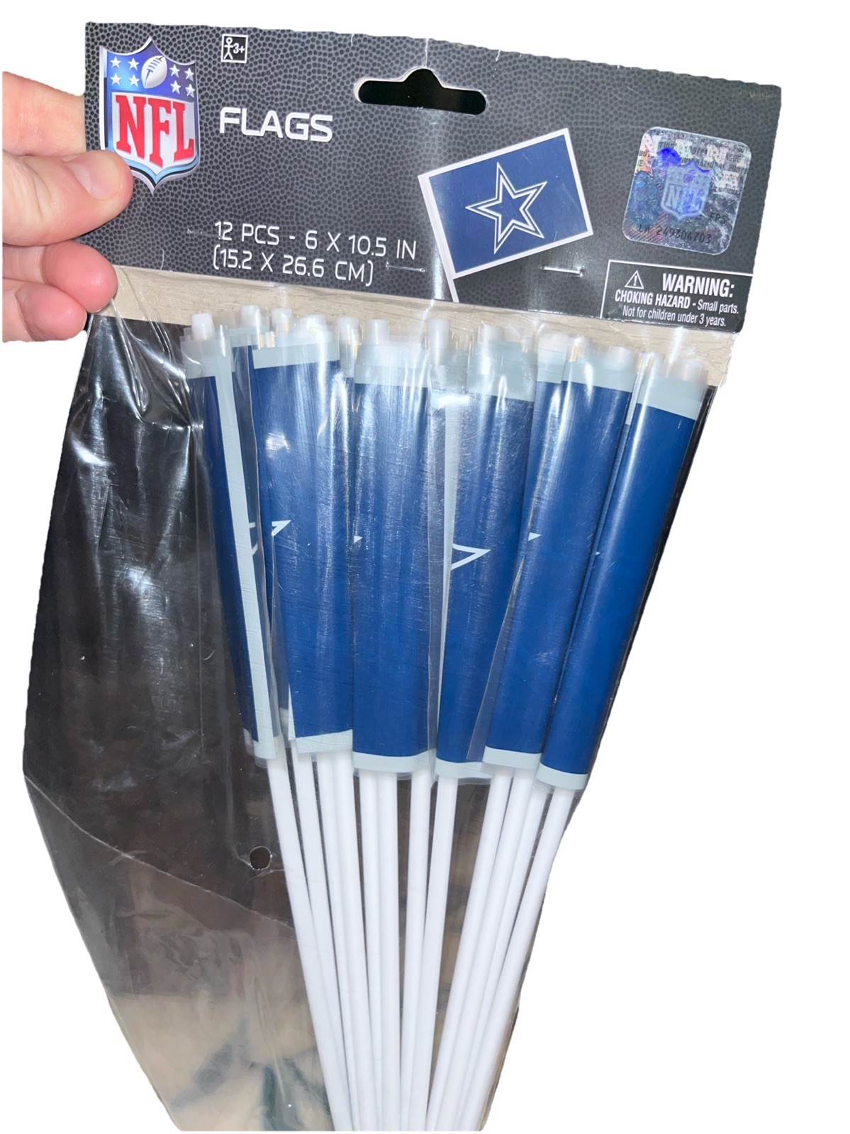 Dallas Cowboys NFL Pro Football MINI FLAGS 12ct Party Supply Favor Plastic