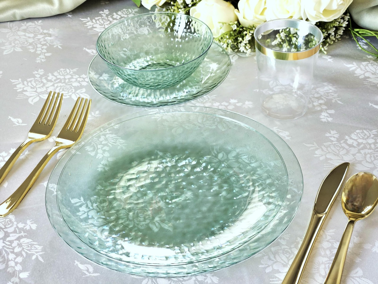 Occasions Finest Plastic Tableware 240 Plates Pack120 Guests Heavyweight