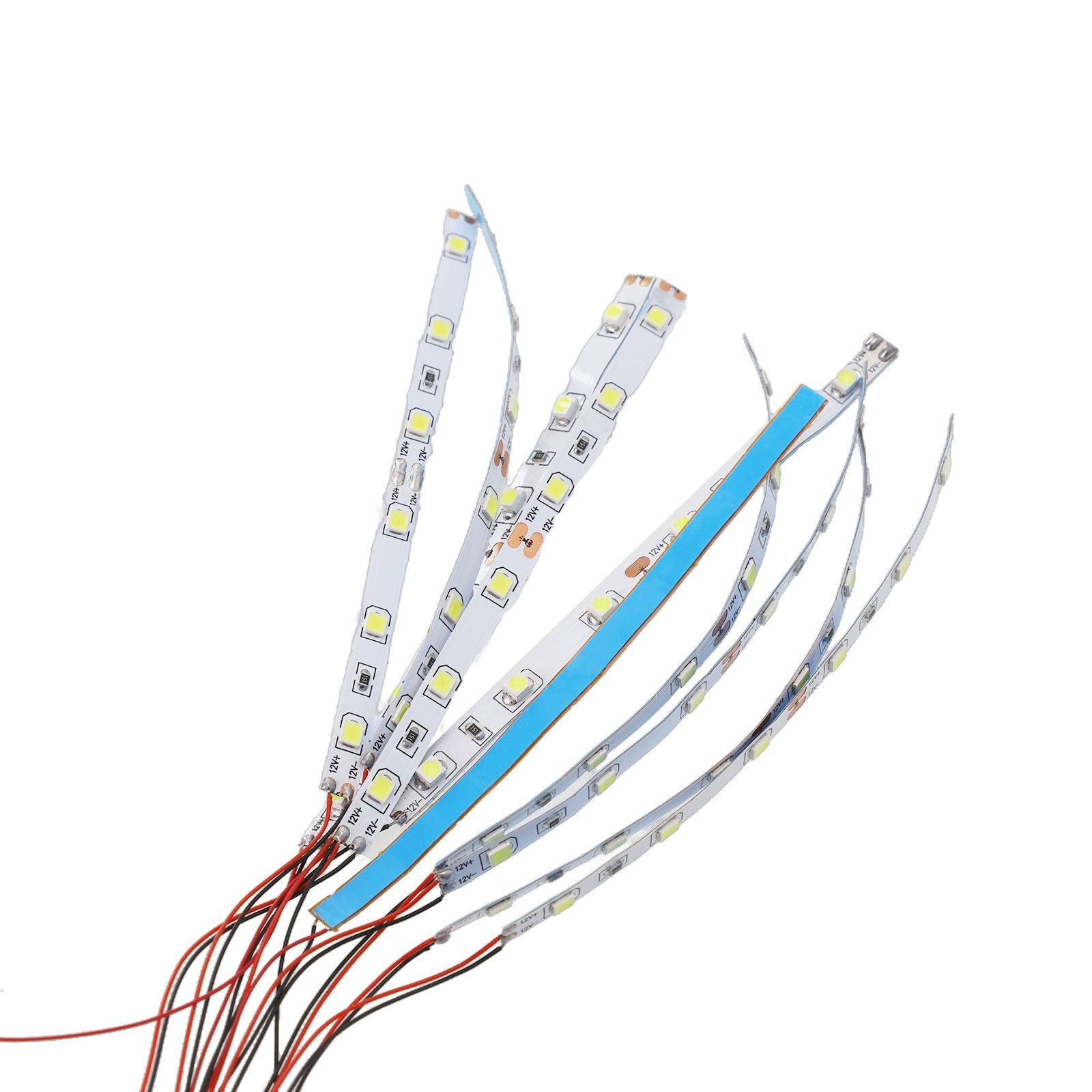 10pcs Pre Wired White Light Strip 6 LED Light Self-Adhesive Flexible 12V-18V