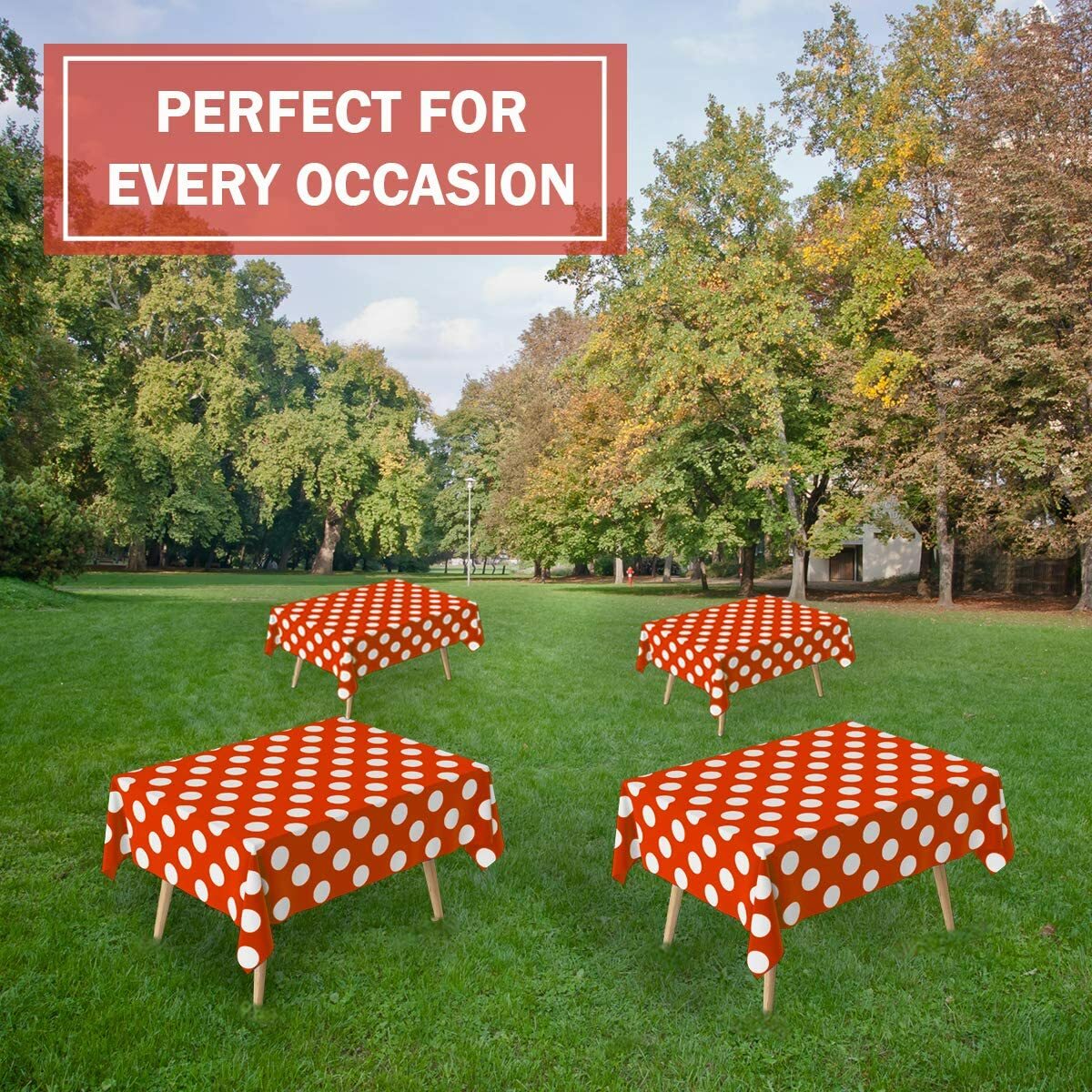 ClearlyElegant: Polka Dot Heavy Duty Plastic, Party Tablecloth Roll W/ Cutter.