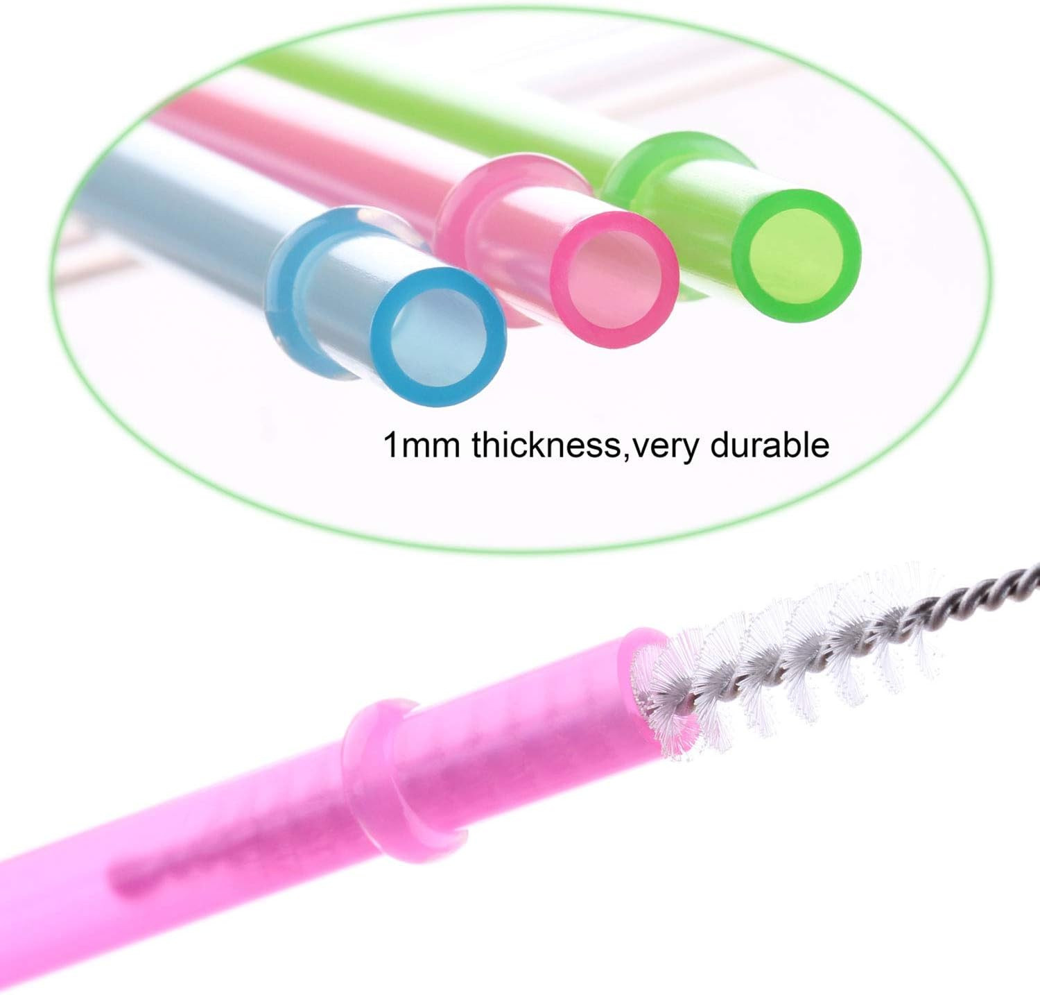 12 Piece 11 Inch Reusable Plastic Thick Drinking Straws BPA Free Mason Jar Straw