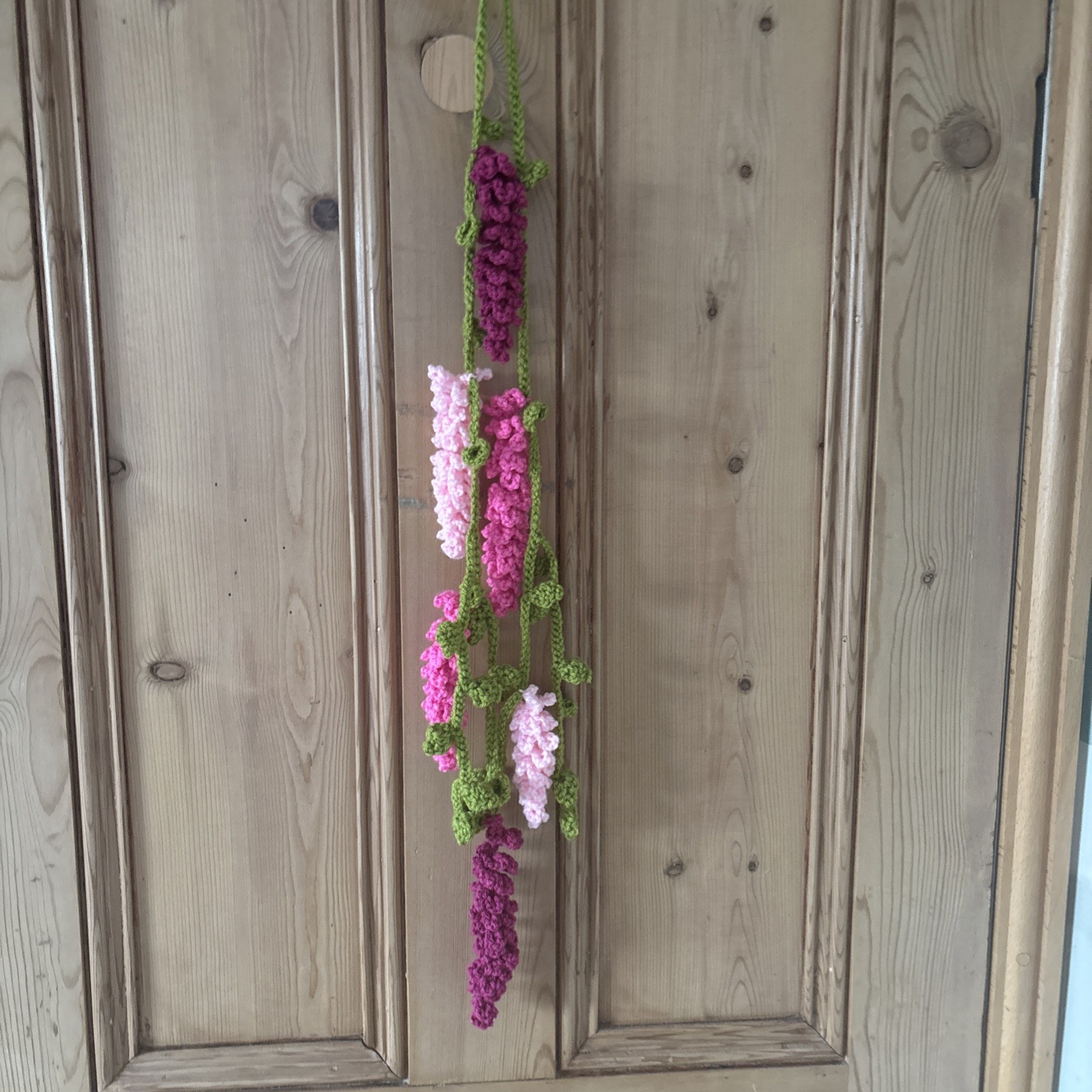 Crocheted Wisteria Flower Bunting Garland Summer Party Decoration Wedding Pinks