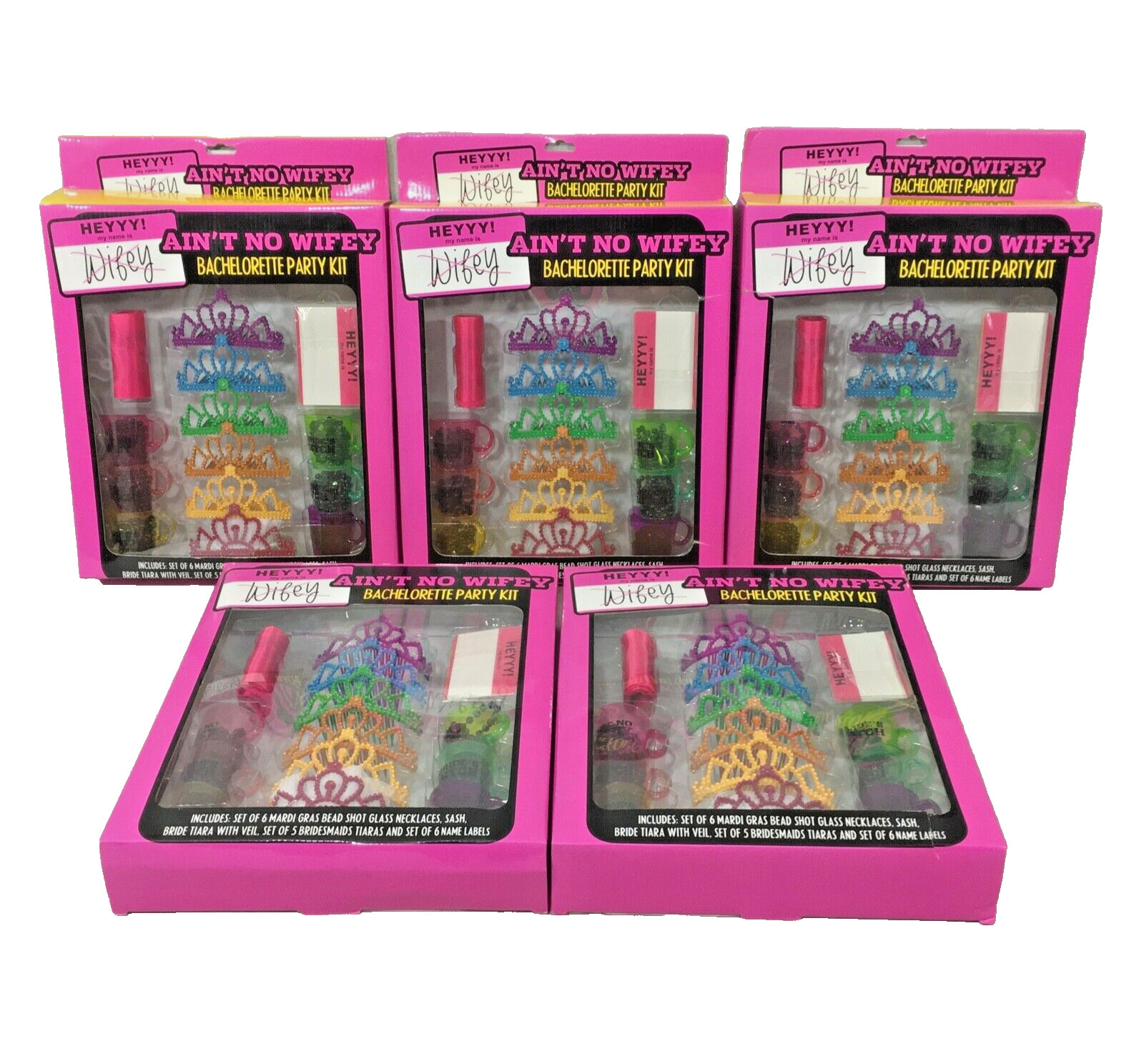 Bachelorette Party Kit Box Set Lot of 5 Ain’t No Wifey Sash Tiara Beads