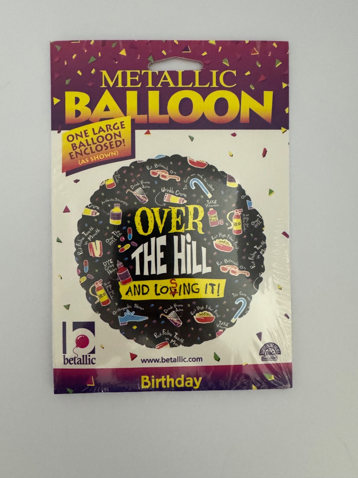 Over the Hill – Foil Balloon – 18″ – Party – Celebration – Funny Birthday