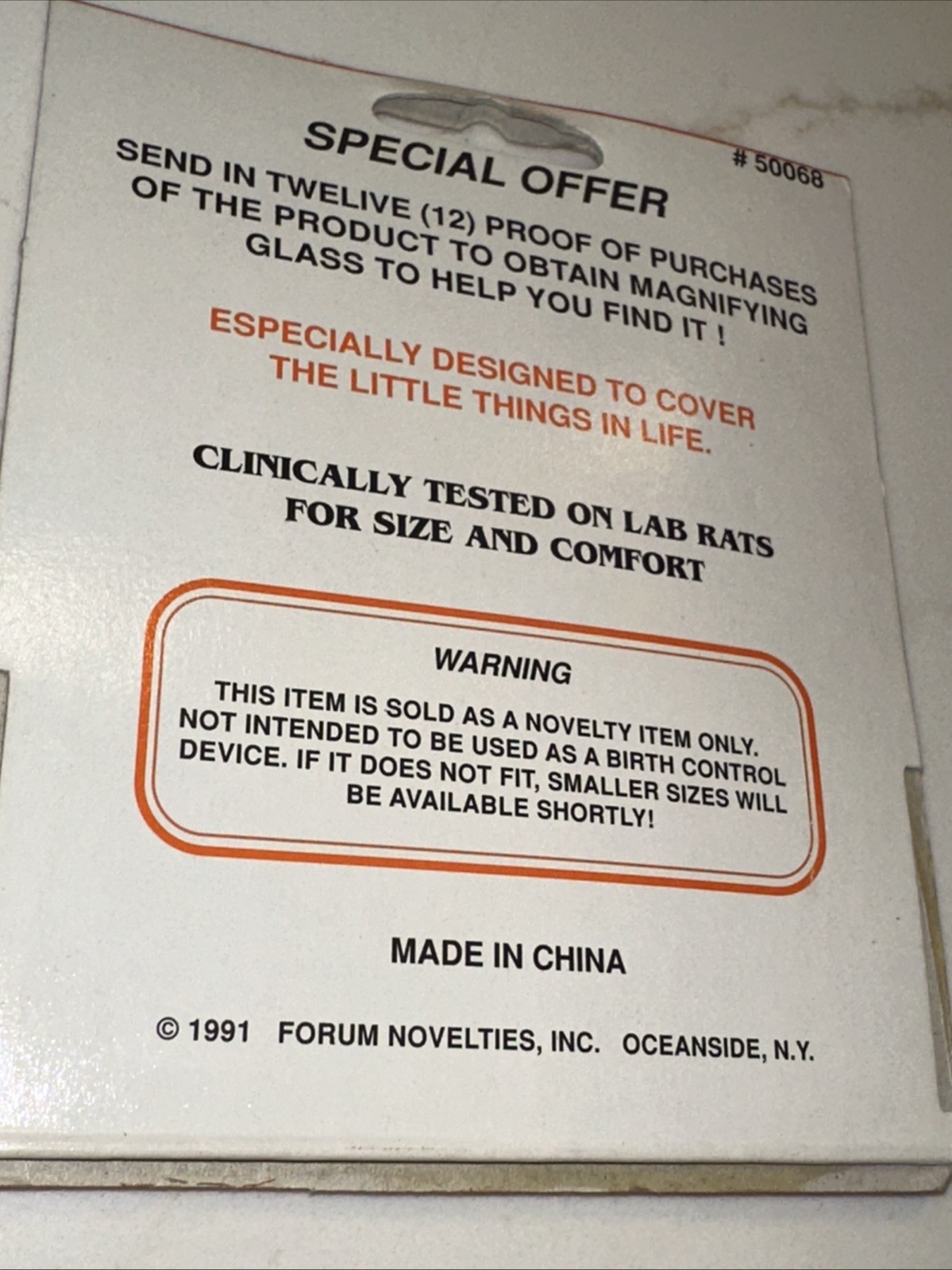Vintage Small Pecker Condoms Forum Novelties, Inc Gag Gift 1991