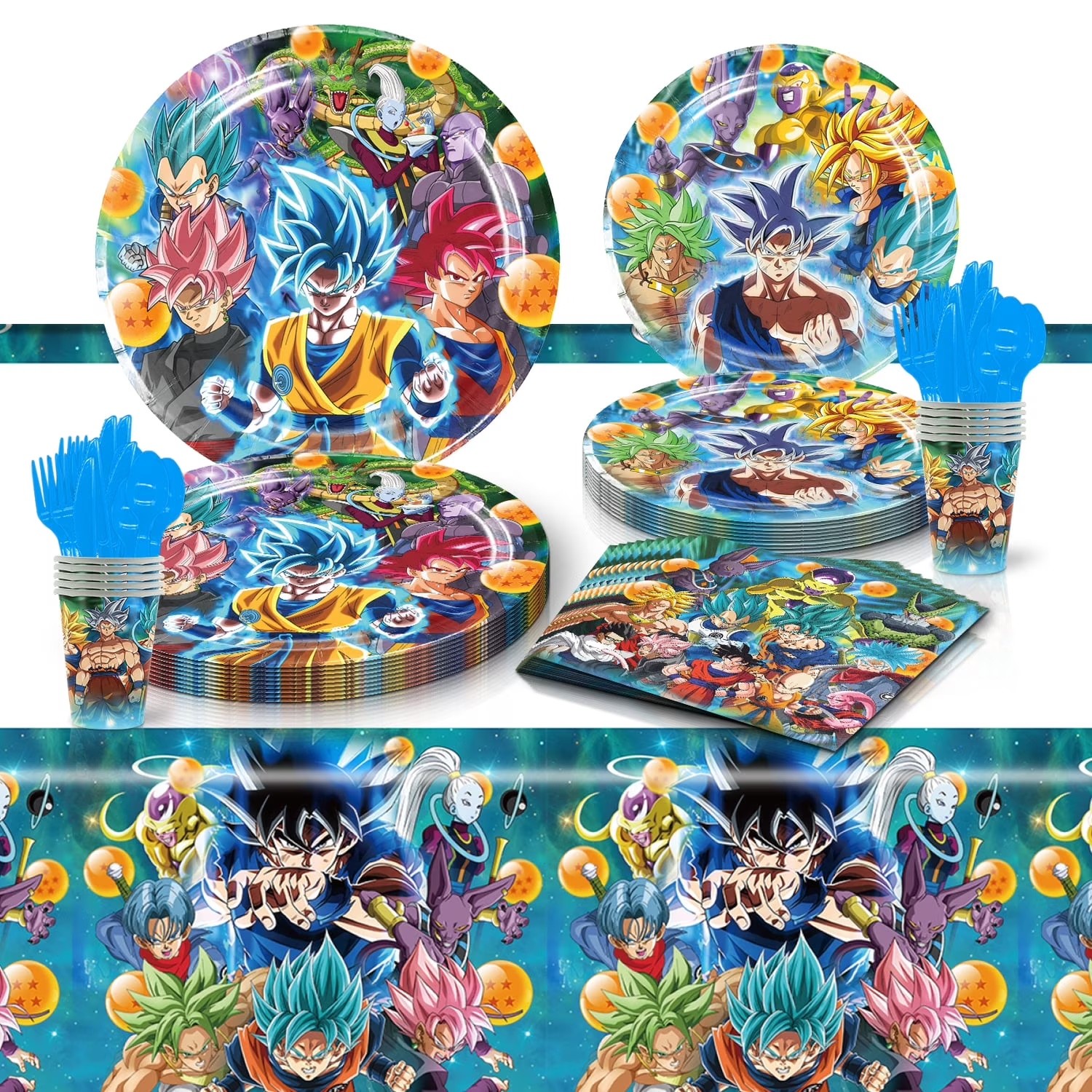 Dragon Ball Z Anime Kids Birthday Party Supplies Set Plates Cups Napkins 182pc