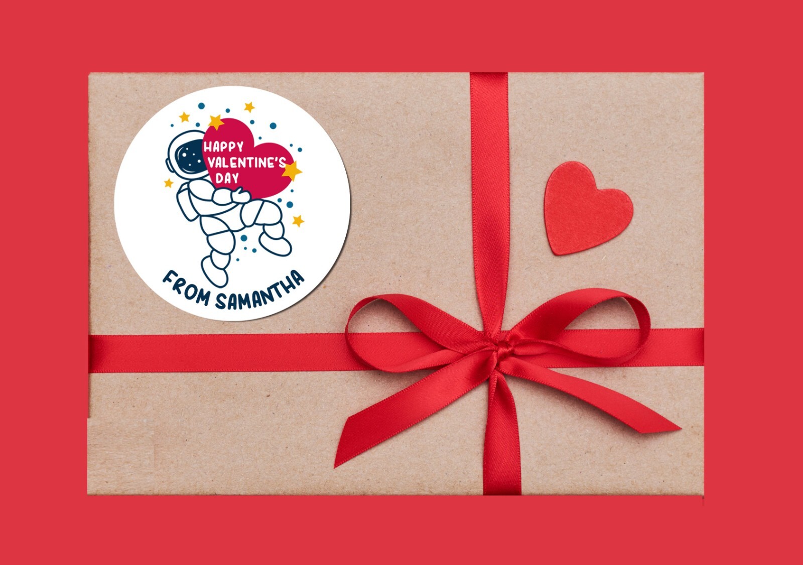 Astronaut Valentine Stickers – Personalized Valentine Sticker Labels